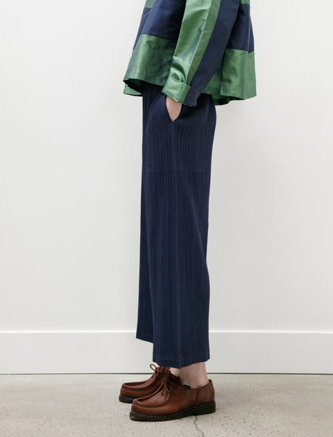 Pleats Please by Issey Miyake Thicker Bottoms Straight Pants Navy