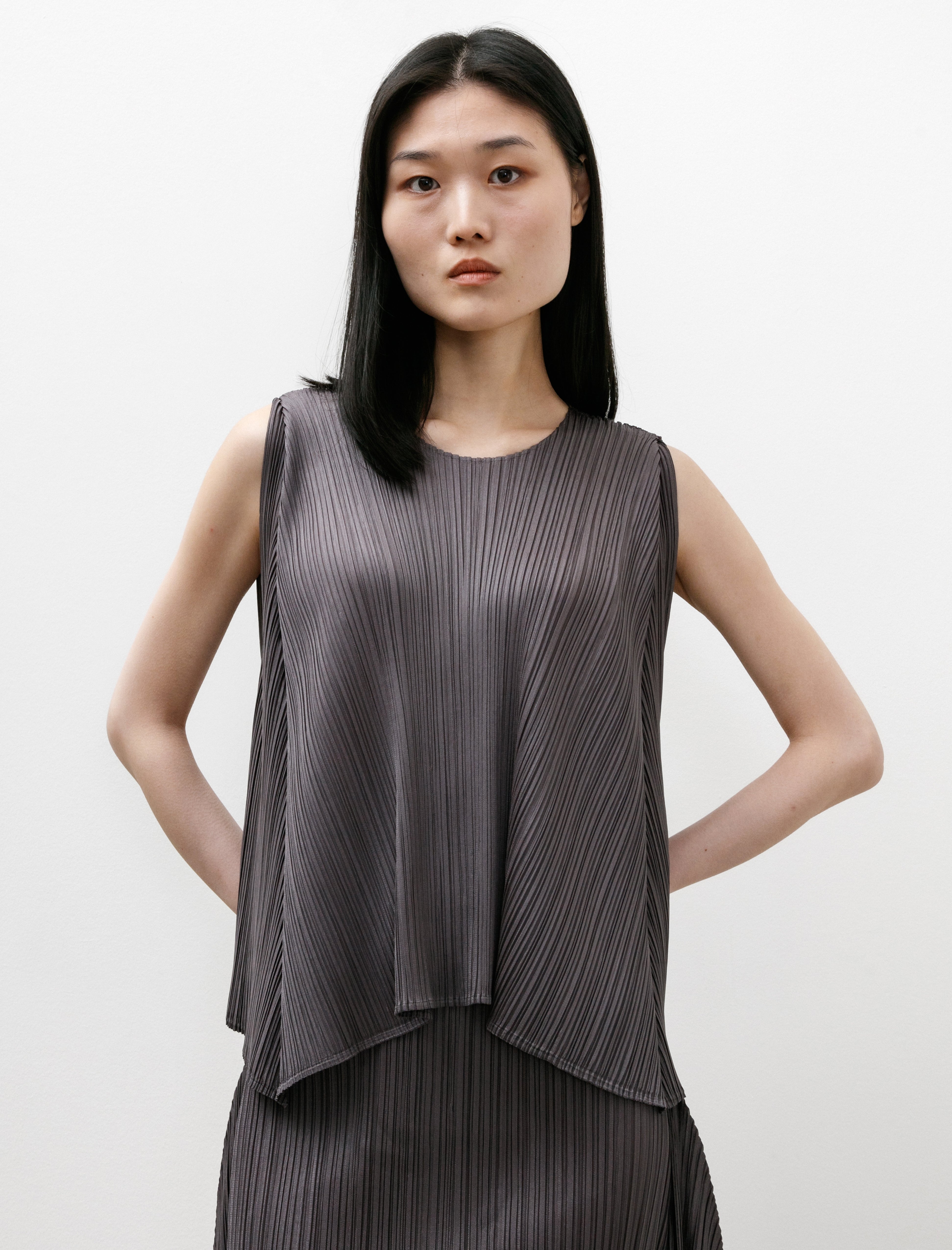 Pleats Please by Issey Miyake Efficient Square Top Grey