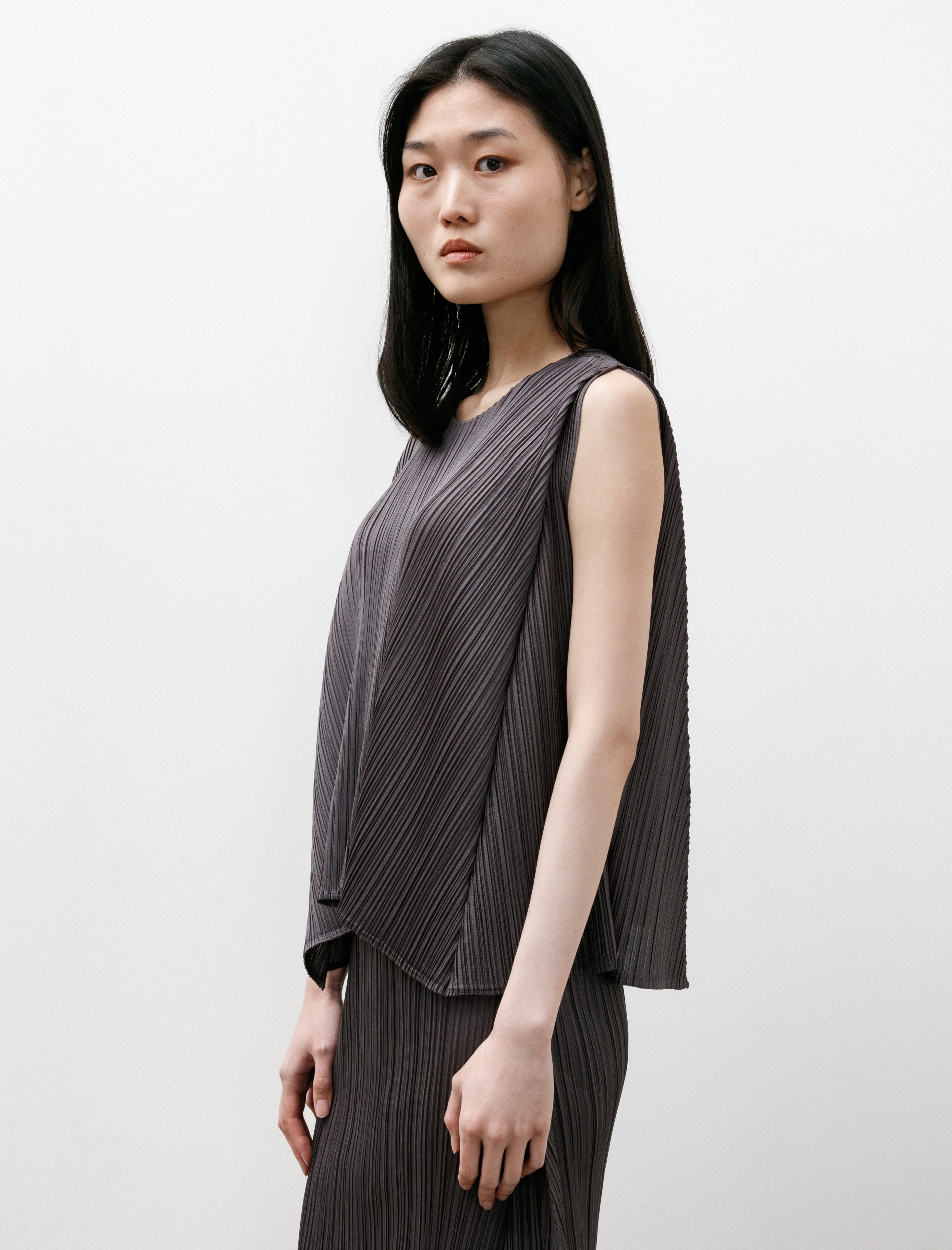 Pleats Please by Issey Miyake Efficient Square Top Grey