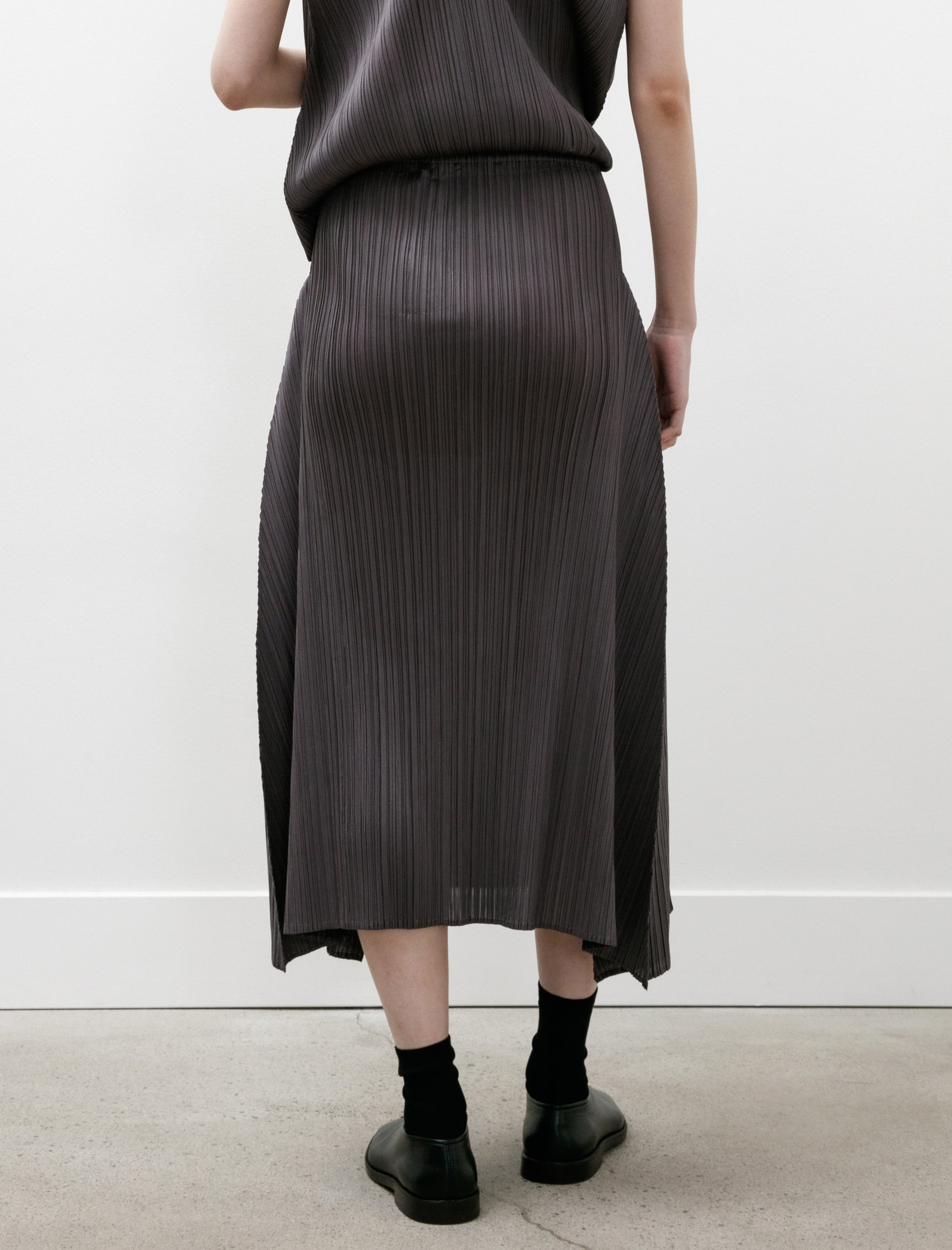 Pleats Please by Issey Miyake Efficient Square Skirt Grey