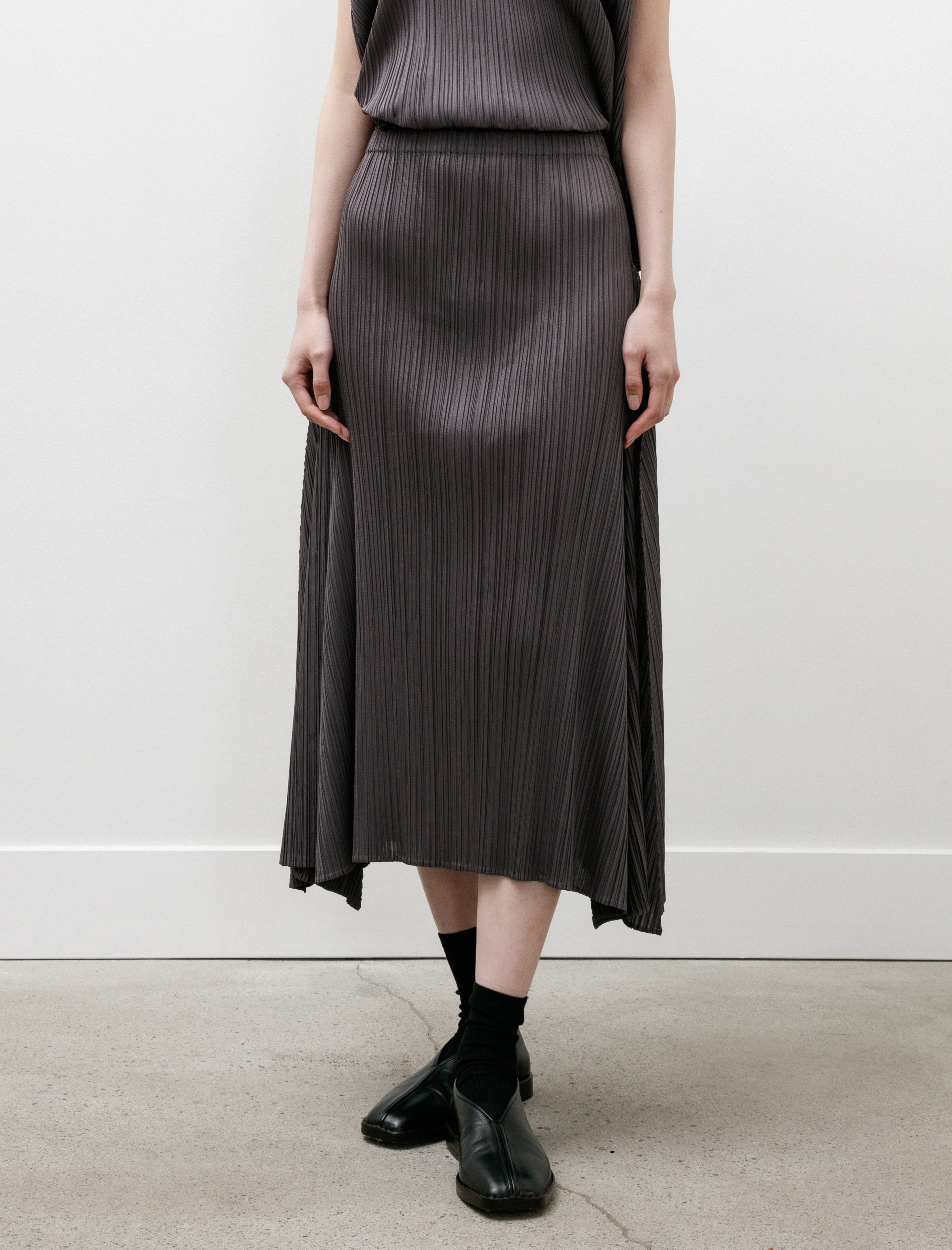 Pleats Please by Issey Miyake Efficient Square Skirt Grey