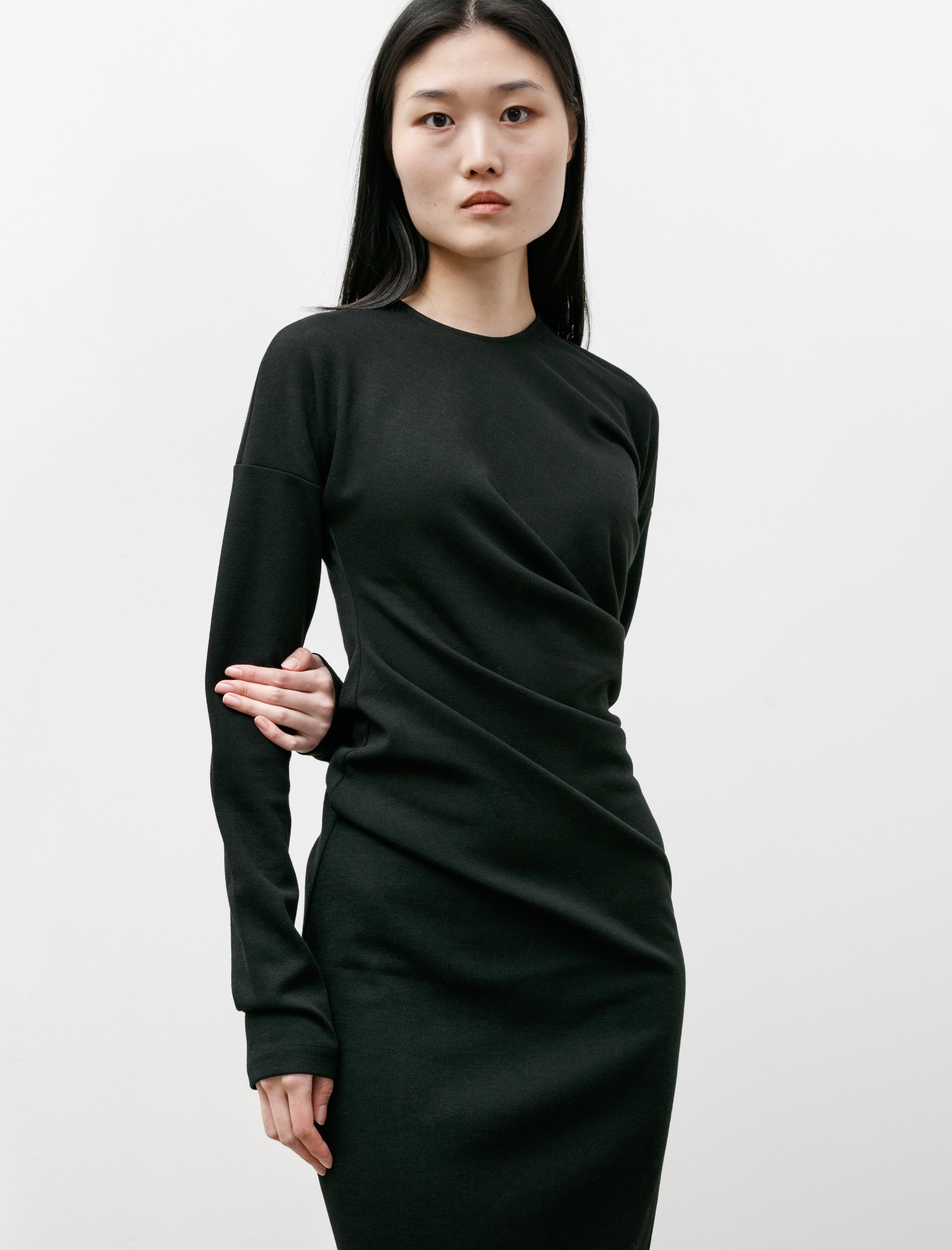 Totême Twisted Jersey Dress Black