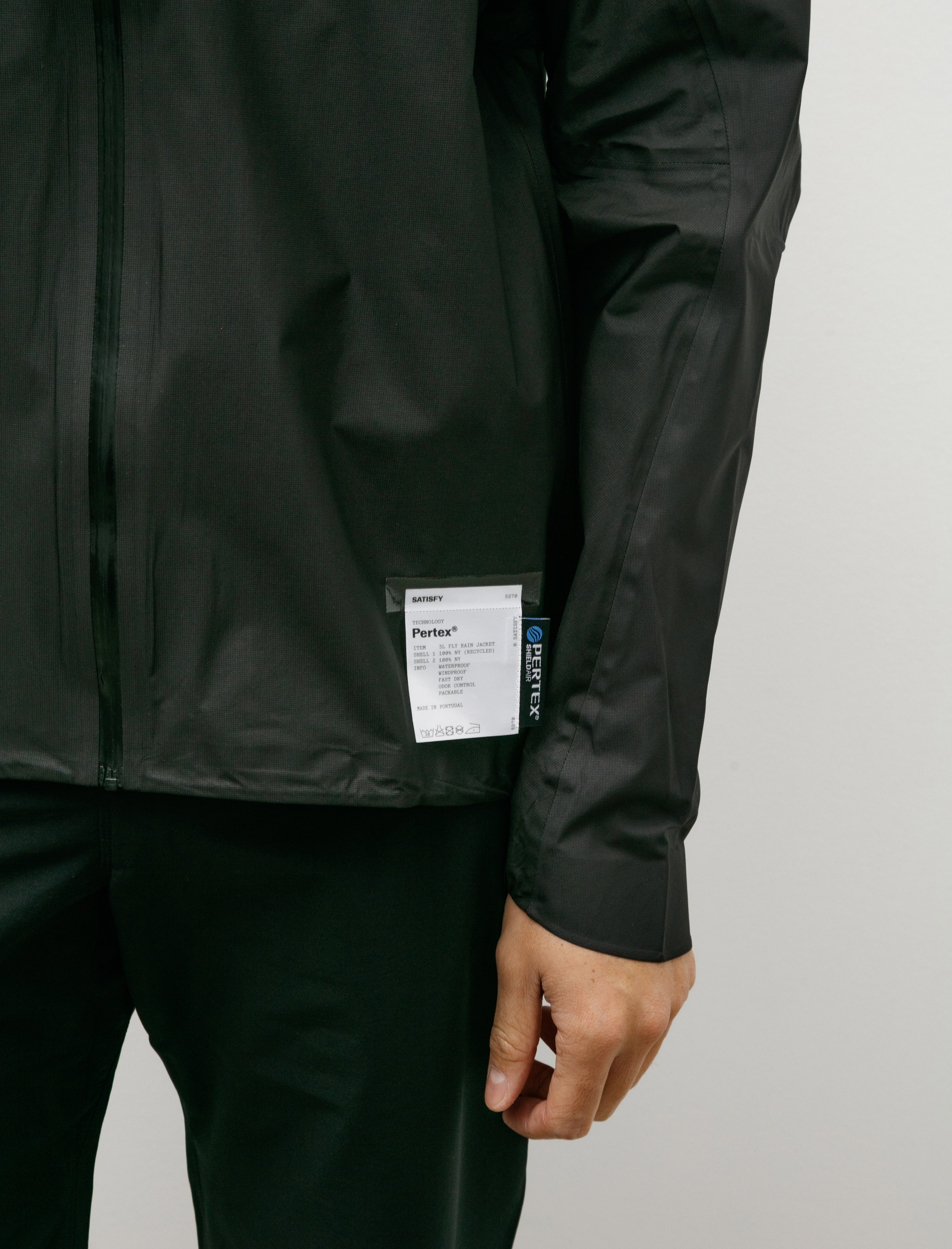 Satisfy Pertex 3L Fly Rain Jacket Black