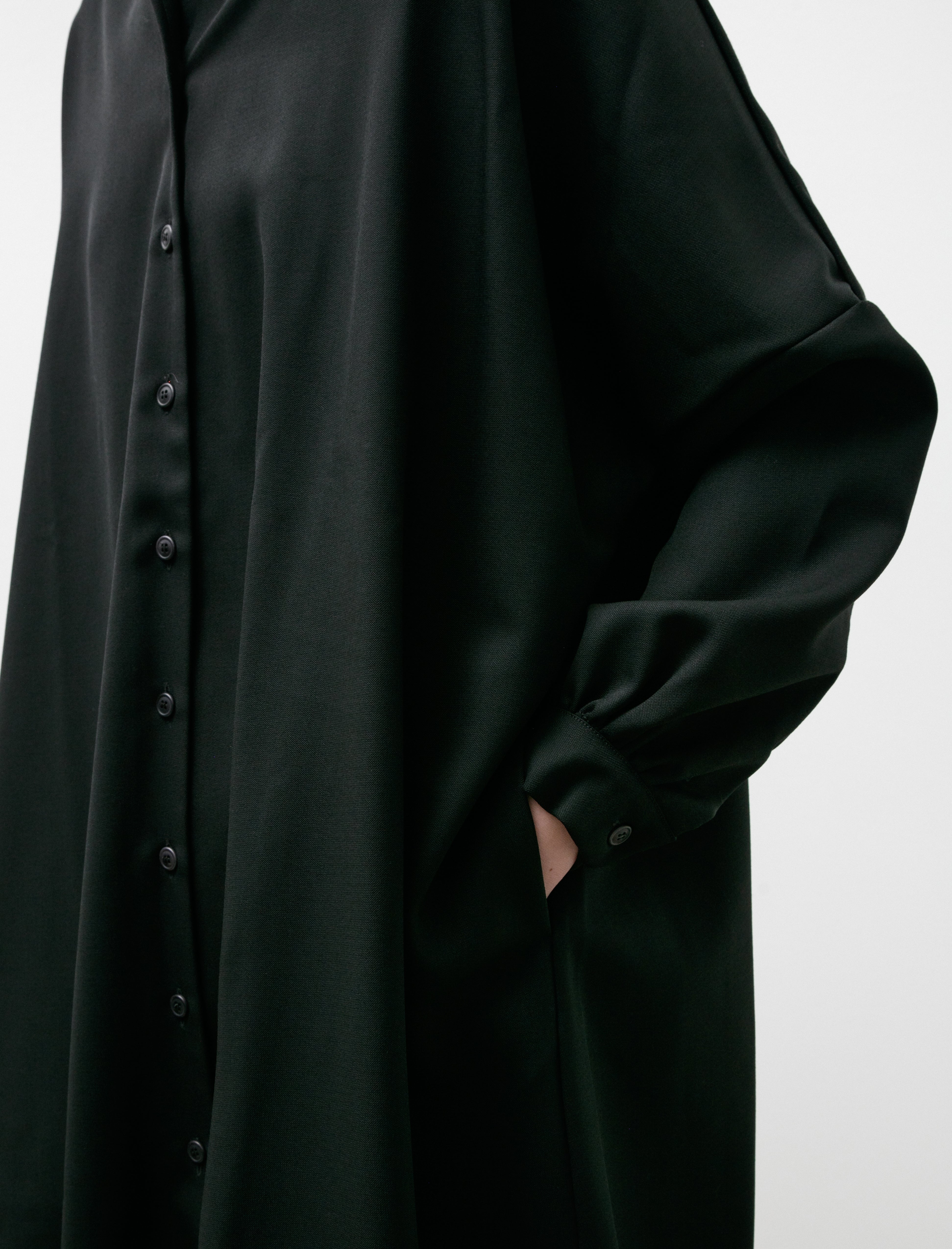 Casey Casey Yuki Long Shirt Gabardine Black