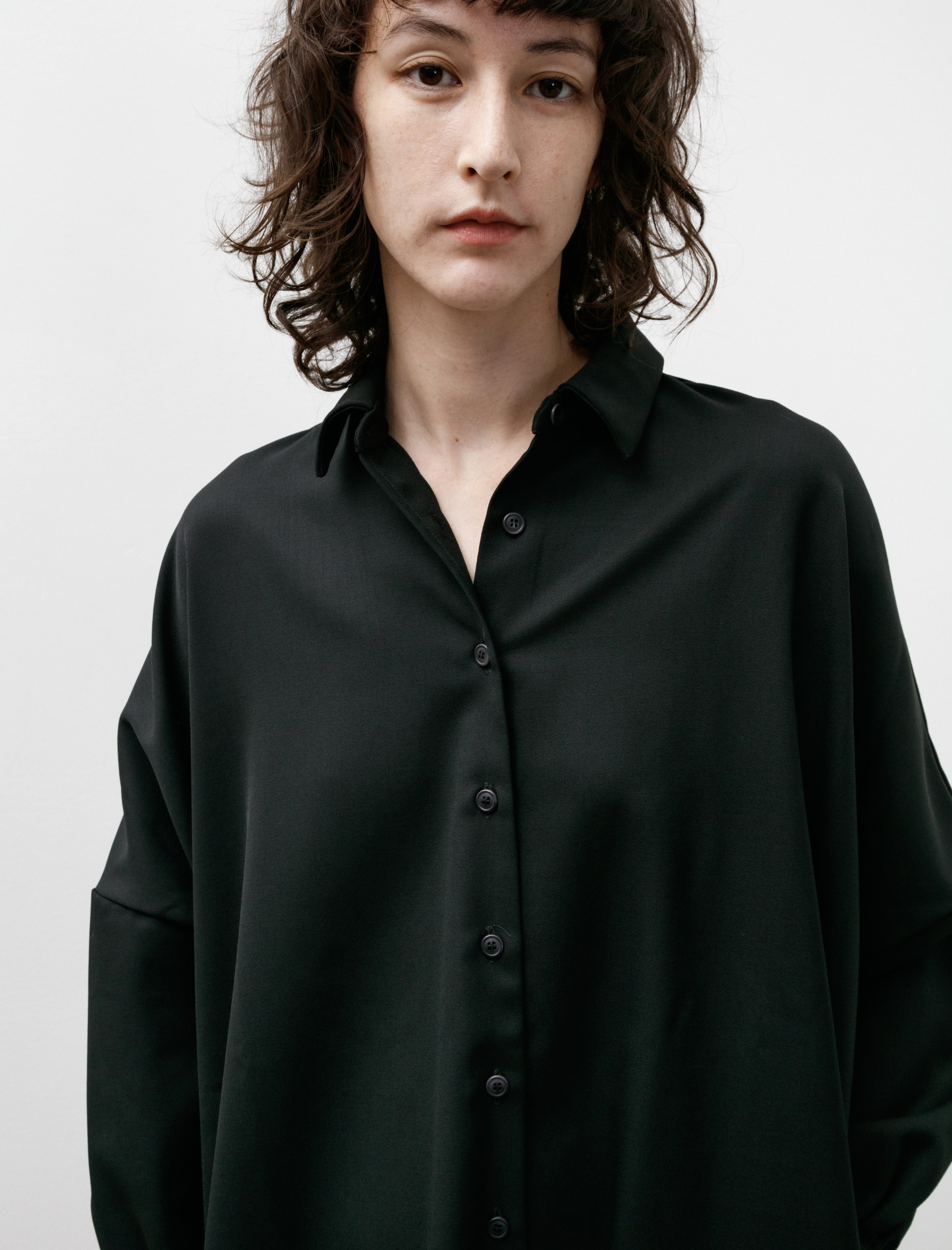 Casey Casey Yuki Long Shirt Gabardine Black