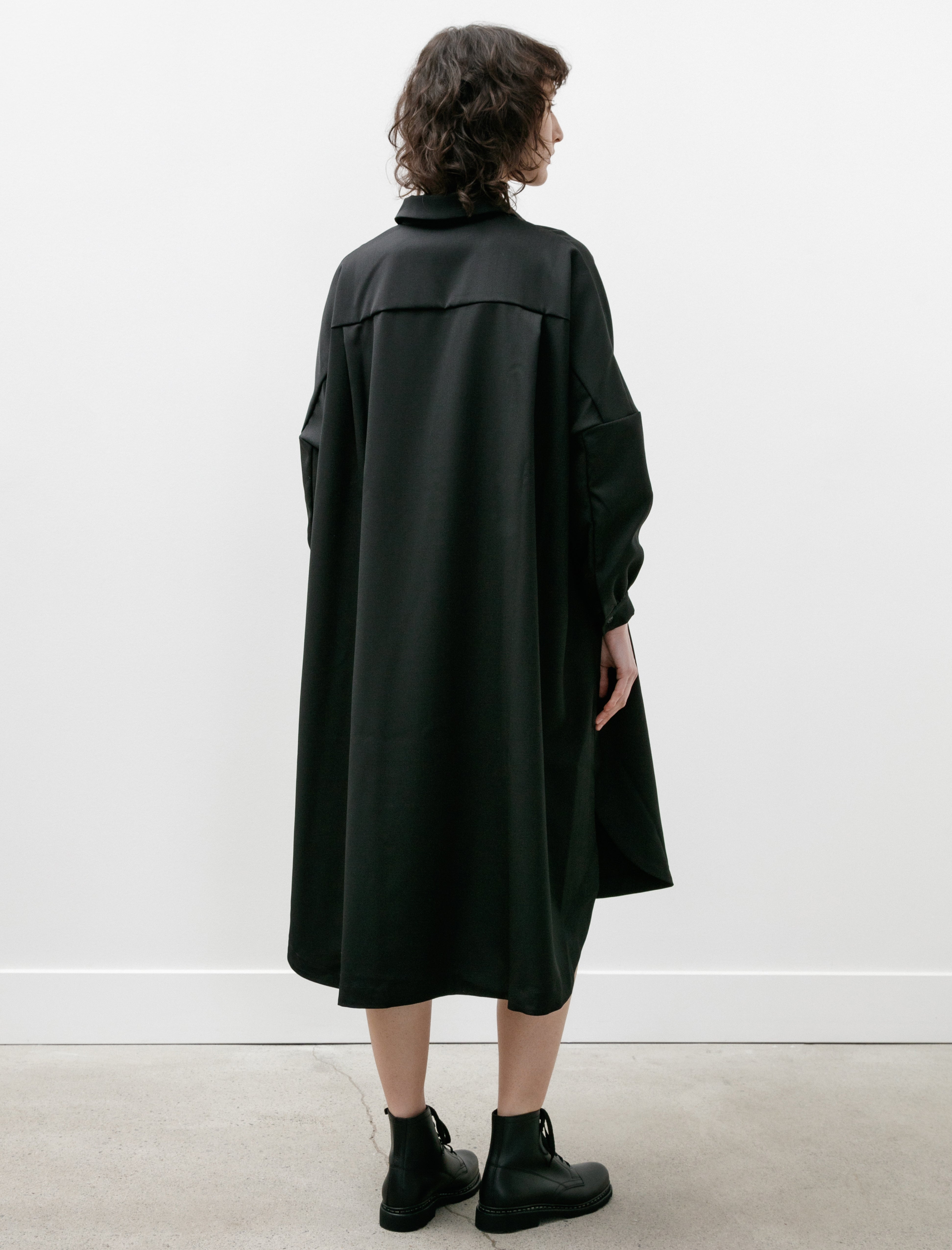 Casey Casey Yuki Long Shirt Gabardine Black