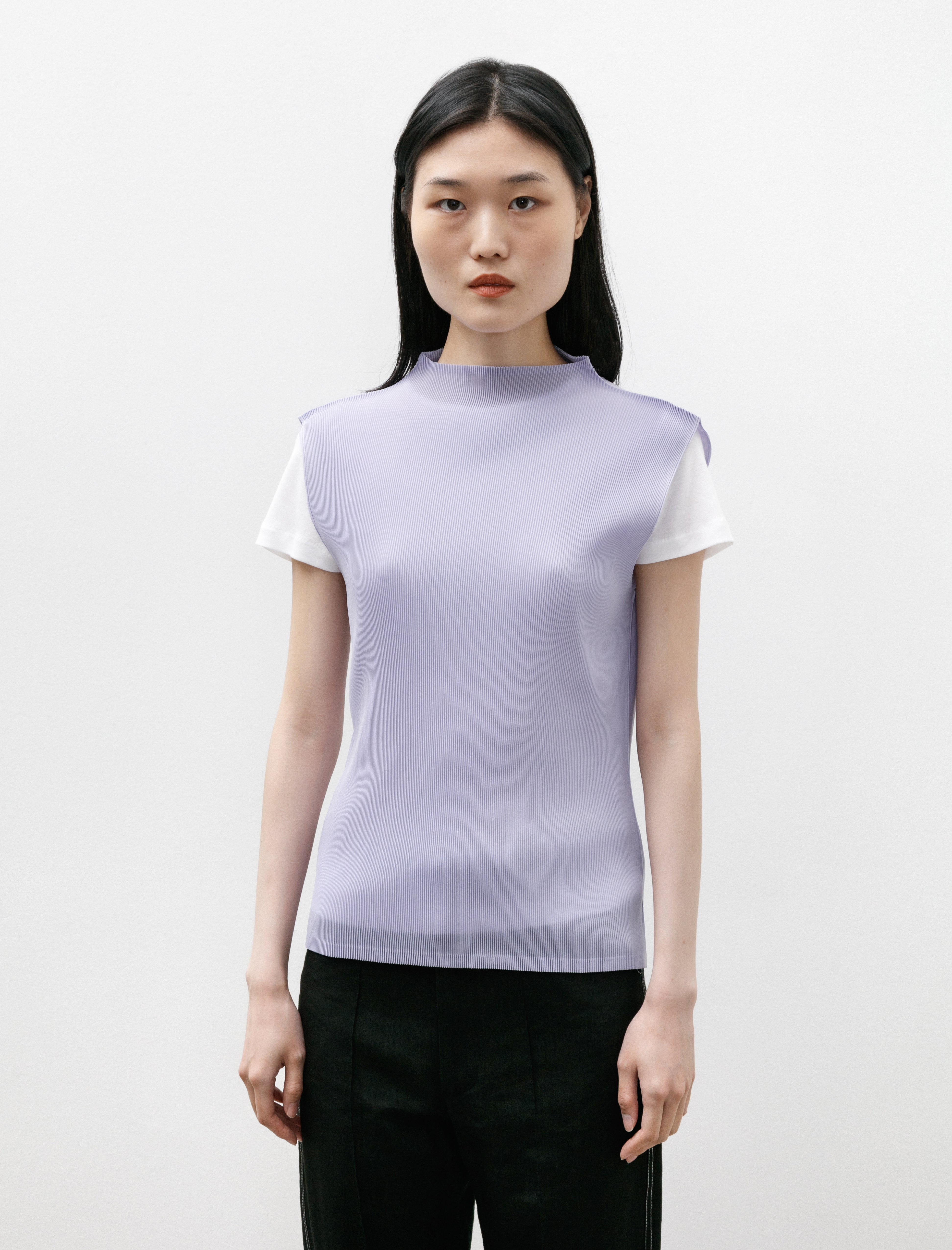 Pleats Please by Issey Miyake Mist Mockneck Light Blue