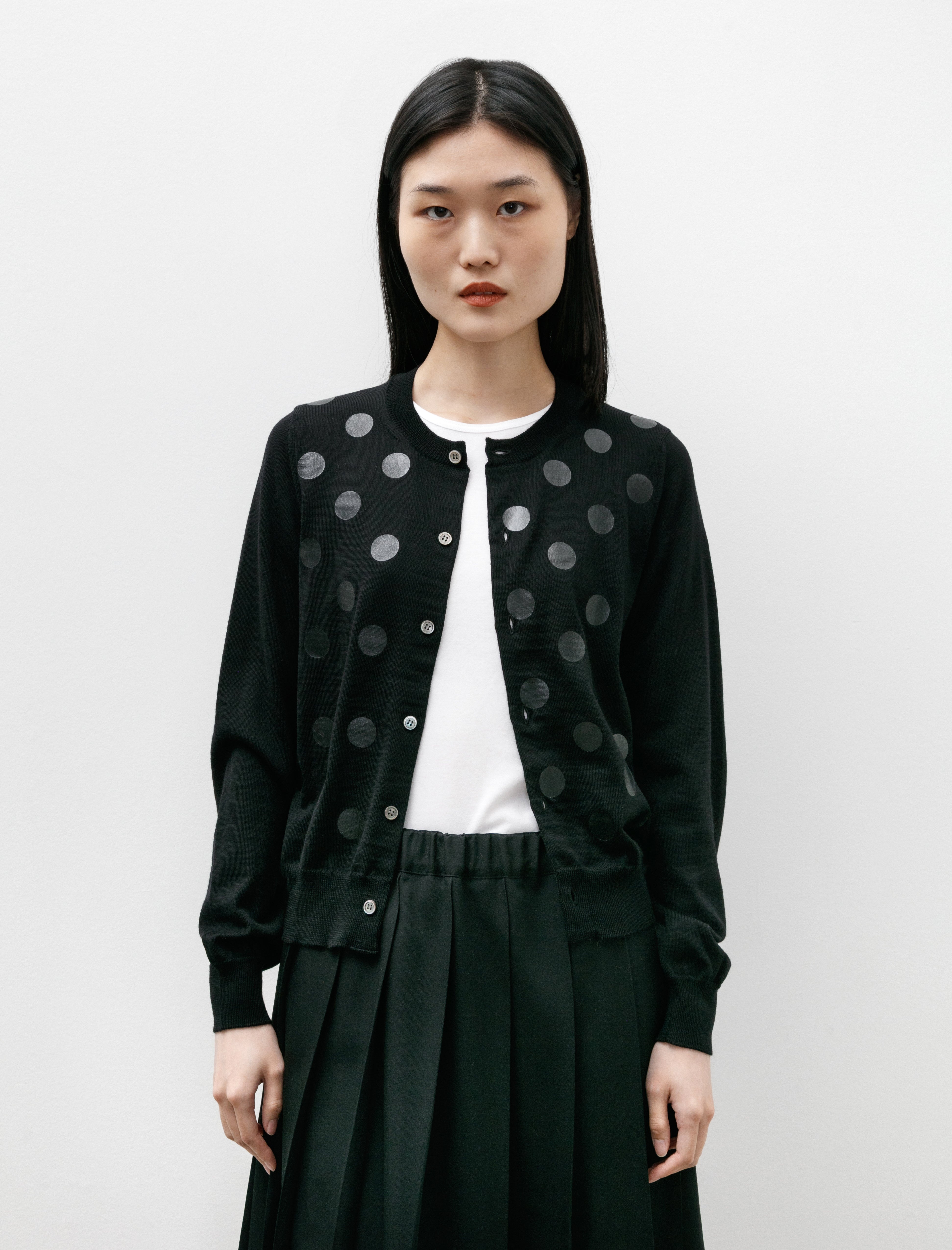 Comme des Garçons Comme des Garçons Laminated Dot Cardigan Black