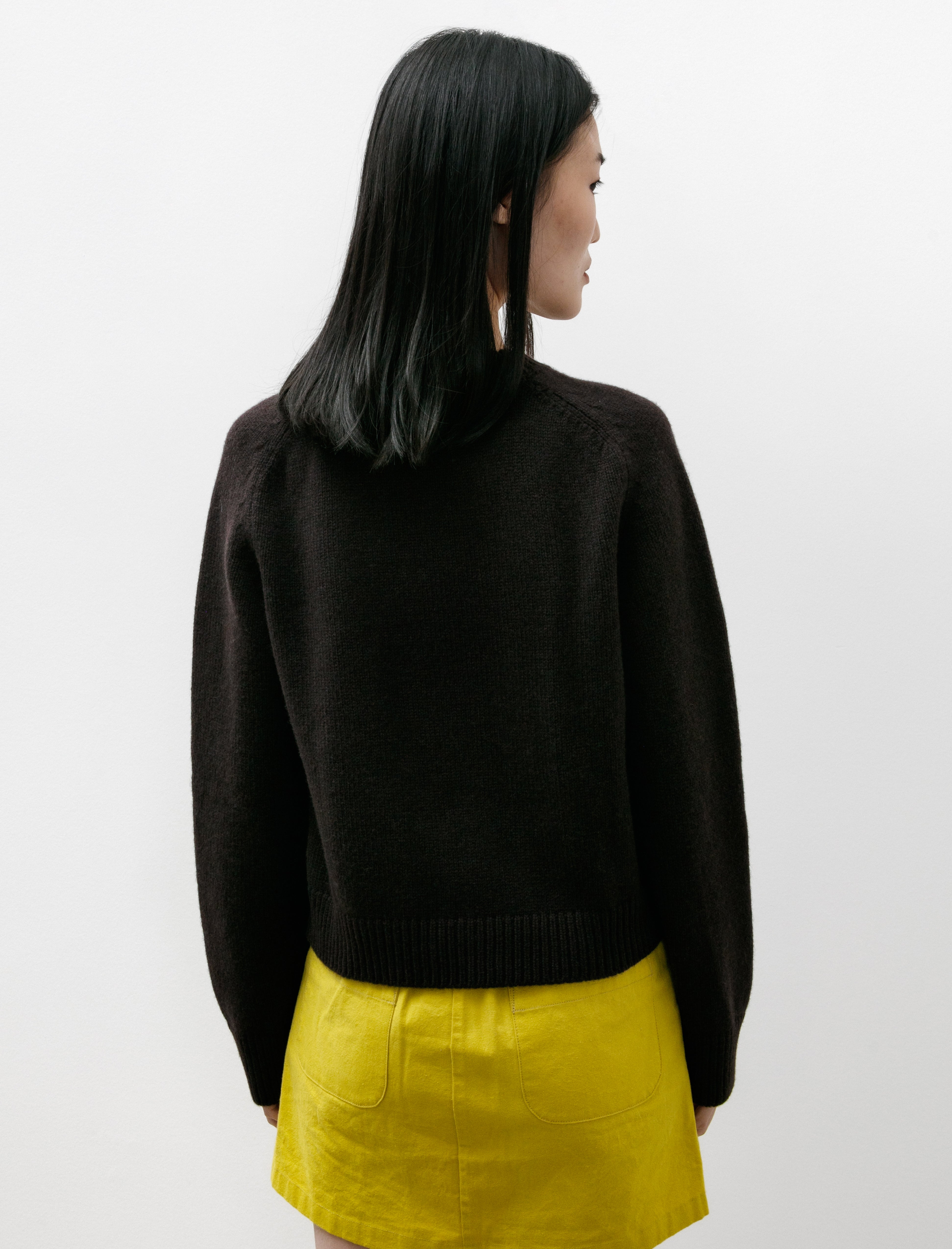 & Daughter Plain Saddle Shoulder Crewneck Dark Brown