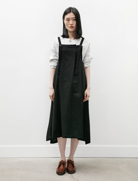 Y's by Yohji Yamamoto Subtle Twill Front Straps Dress Black