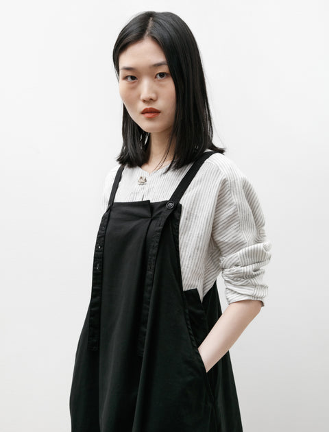 Y's by Yohji Yamamoto Subtle Twill Front Straps Dress Black