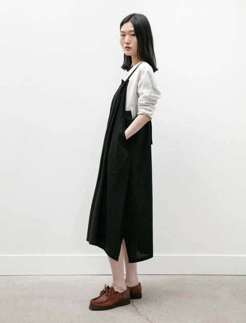 Y's by Yohji Yamamoto Subtle Twill Front Straps Dress Black