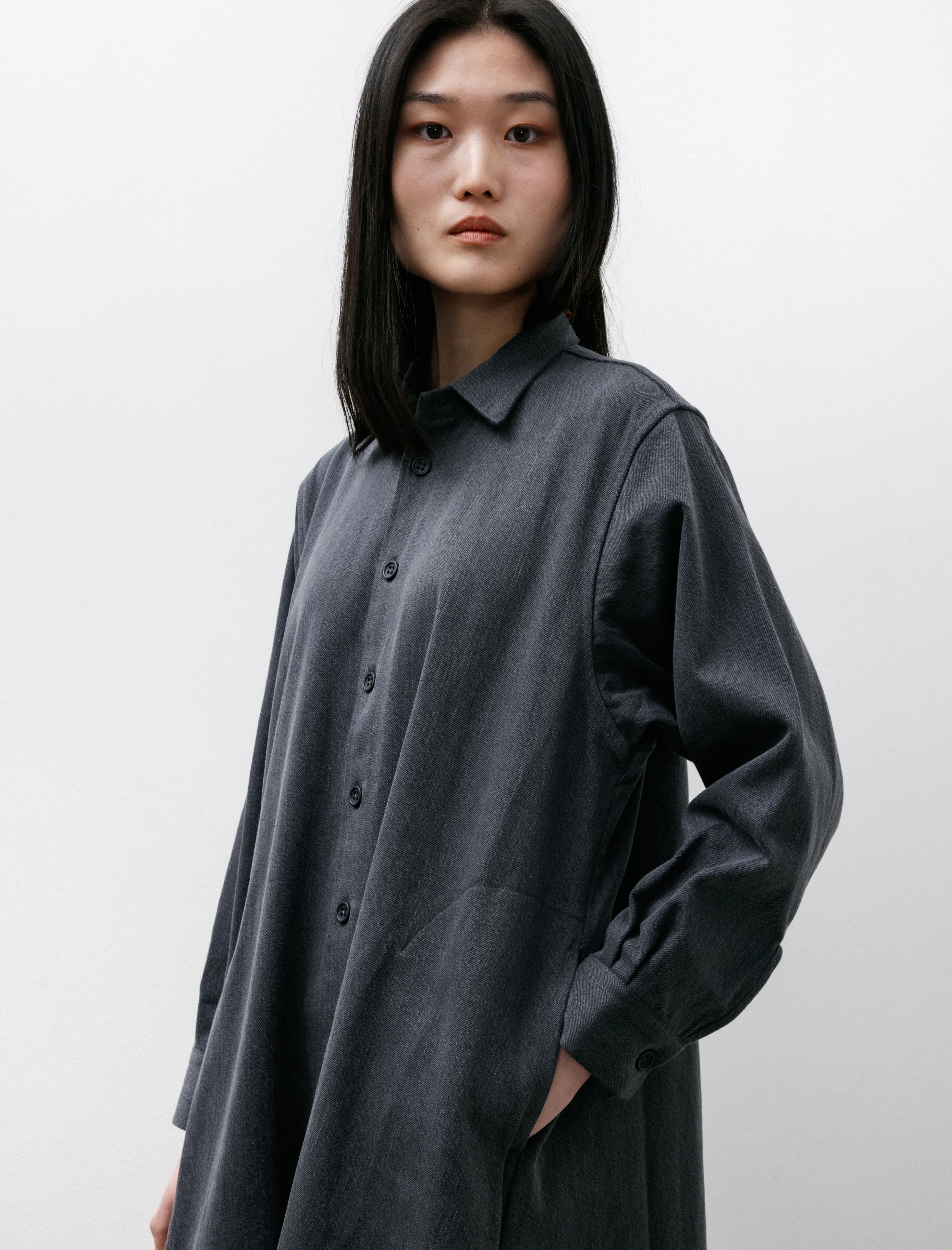 MAN-TLE R17A1 Shirt Dress Denim Asphalt