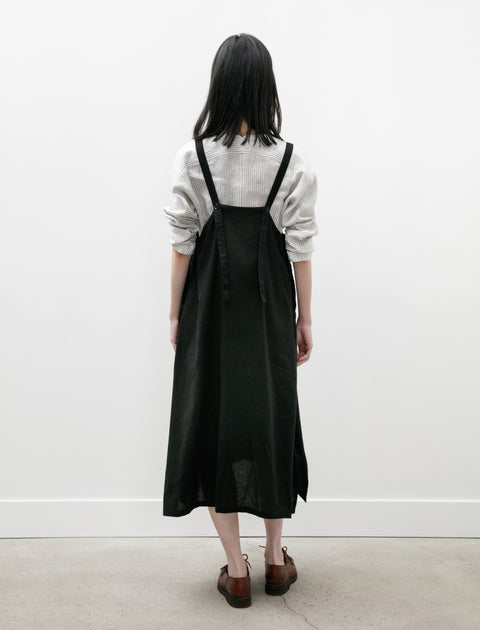 Y's by Yohji Yamamoto Subtle Twill Front Straps Dress Black