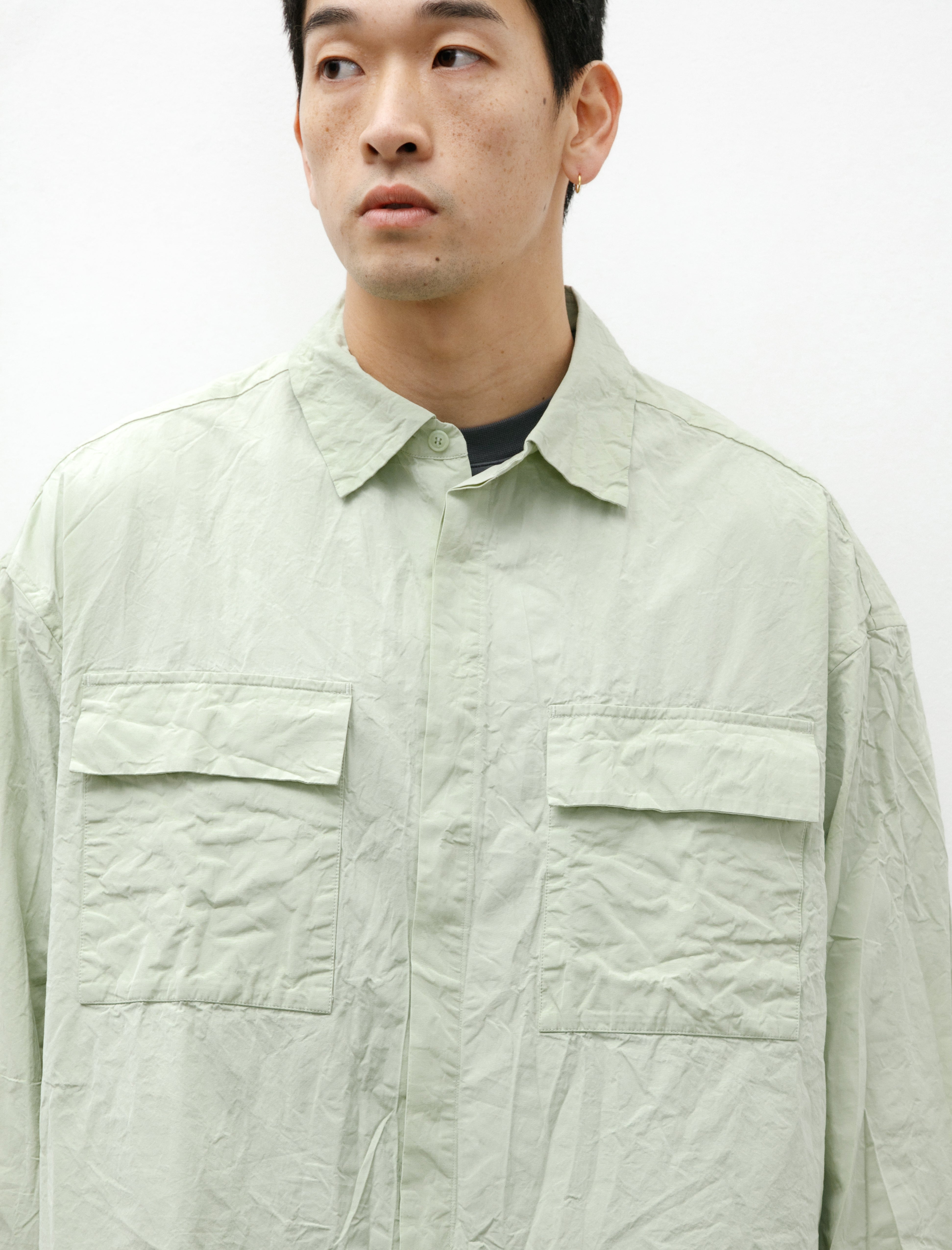 Casey Casey Volume Shirt Paper Cotton Jade