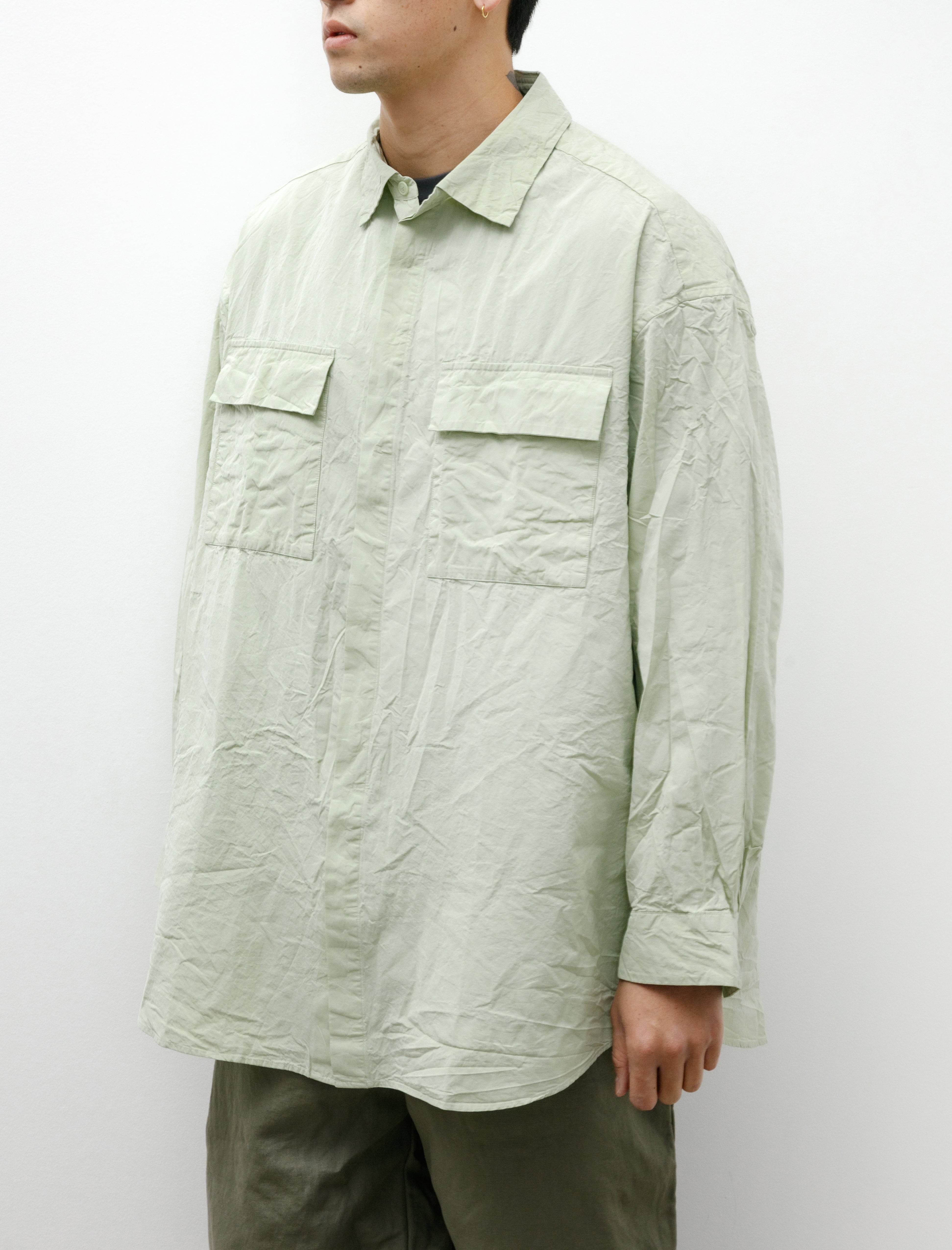 Casey Casey Volume Shirt Paper Cotton Jade