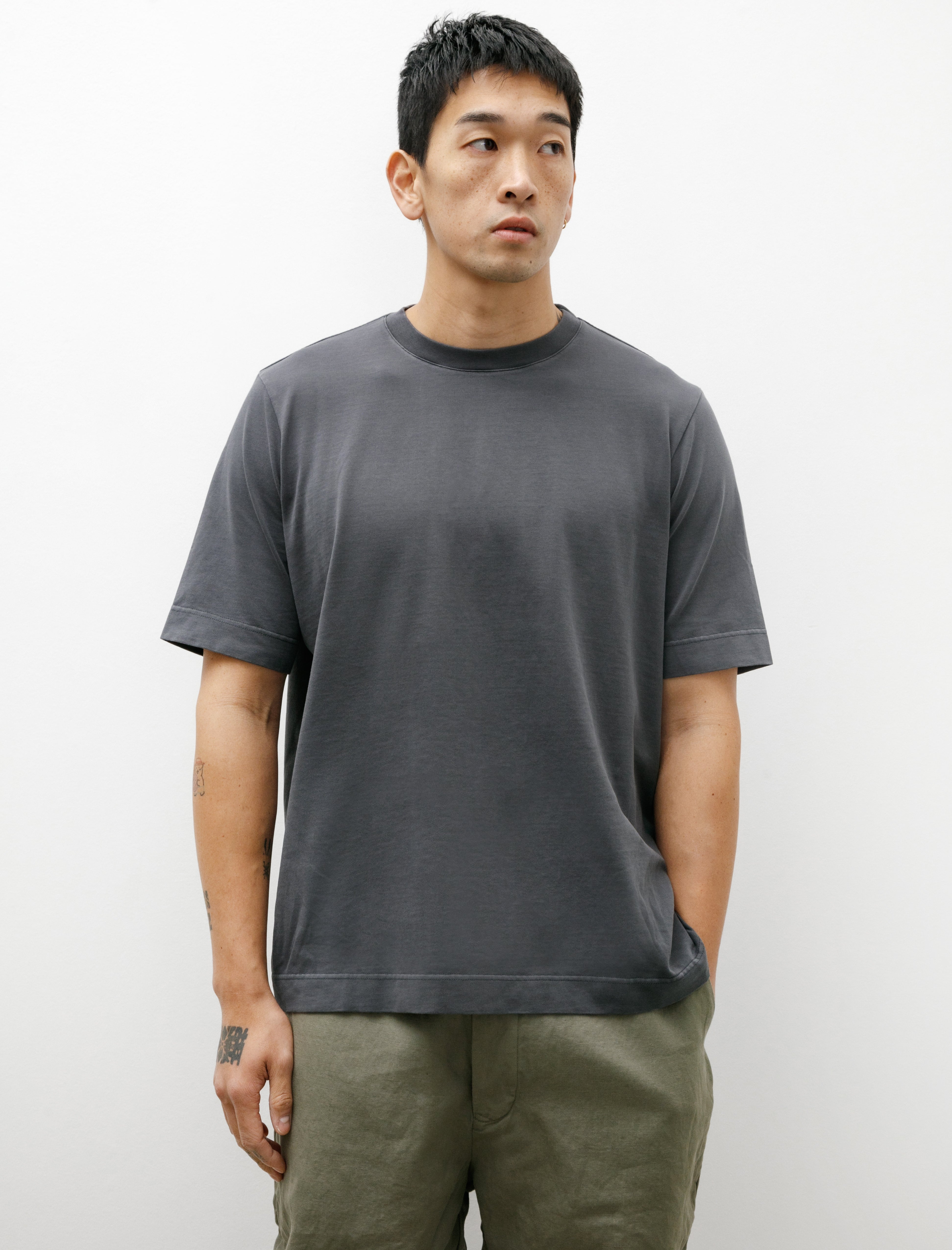 Casey Casey Felix T-Shirt Heavy Cotton Dark Grey