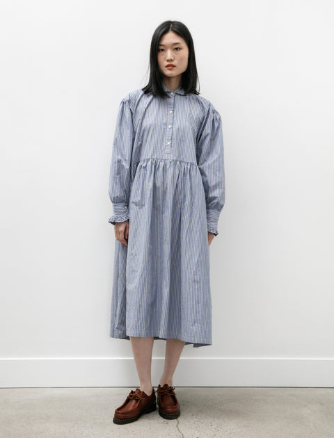 Cawley Japanese Striped Shirting Lydbrook Dress Blue/White