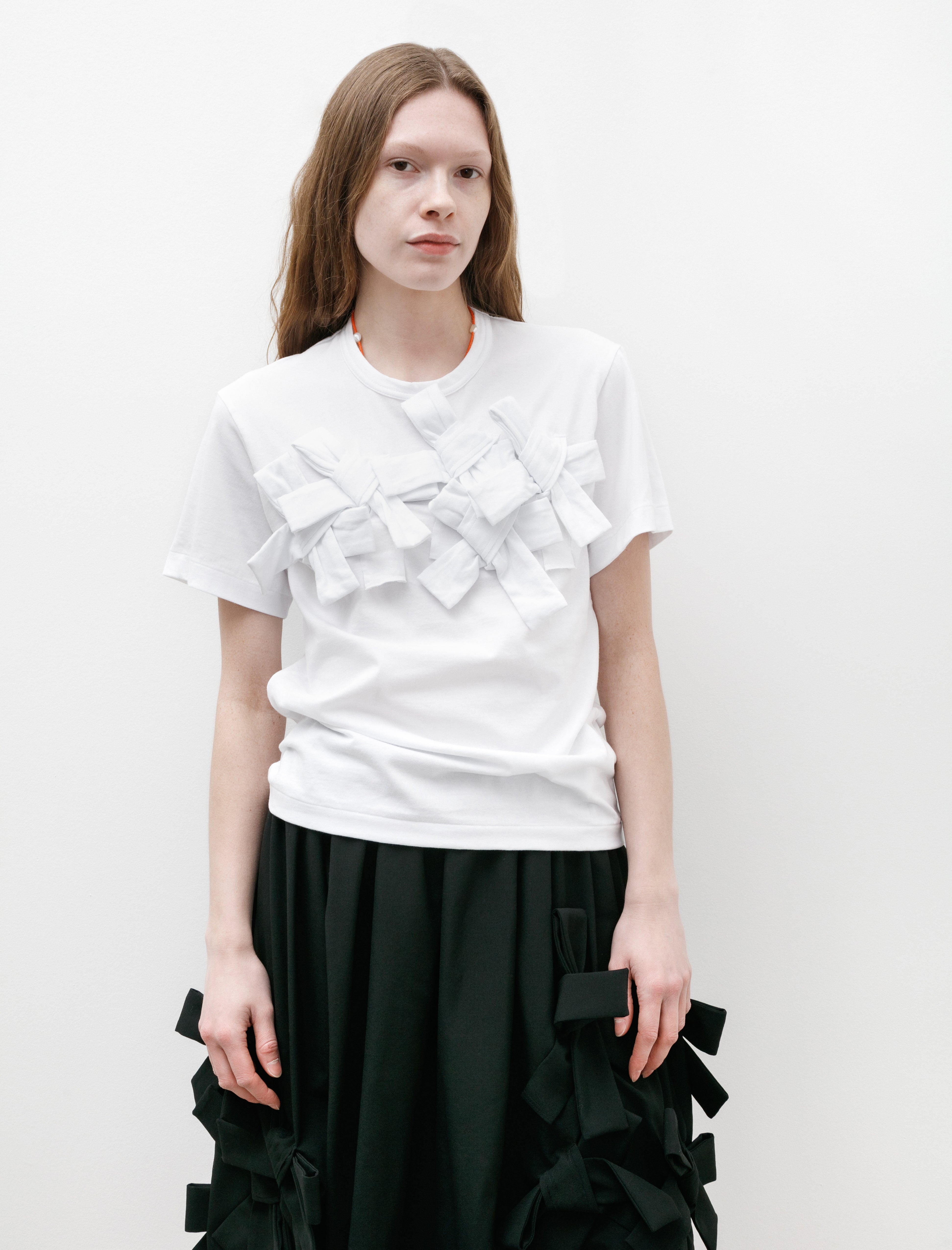 Collaged Bow T-Shirt White