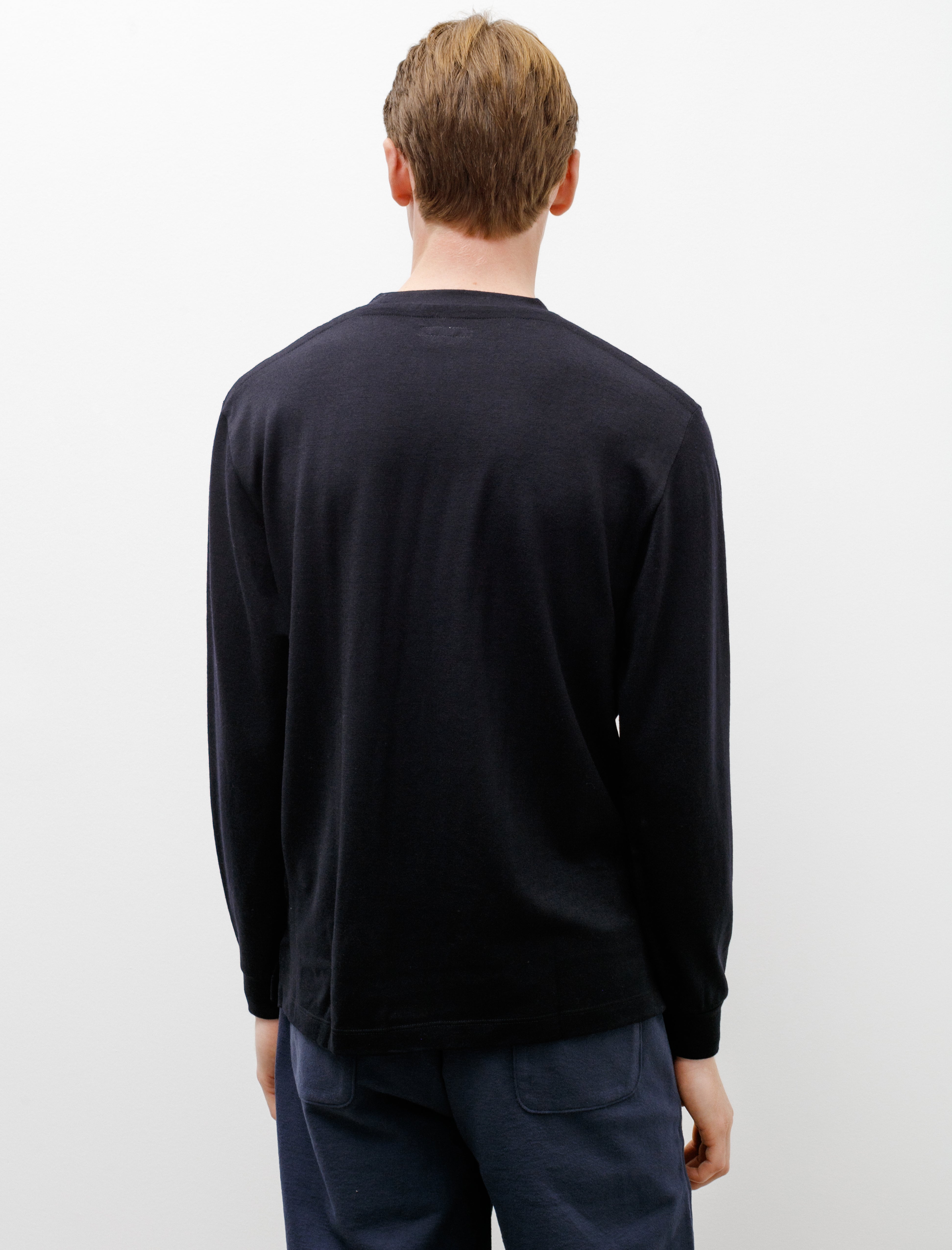 LS Wool T-Shirt Navy