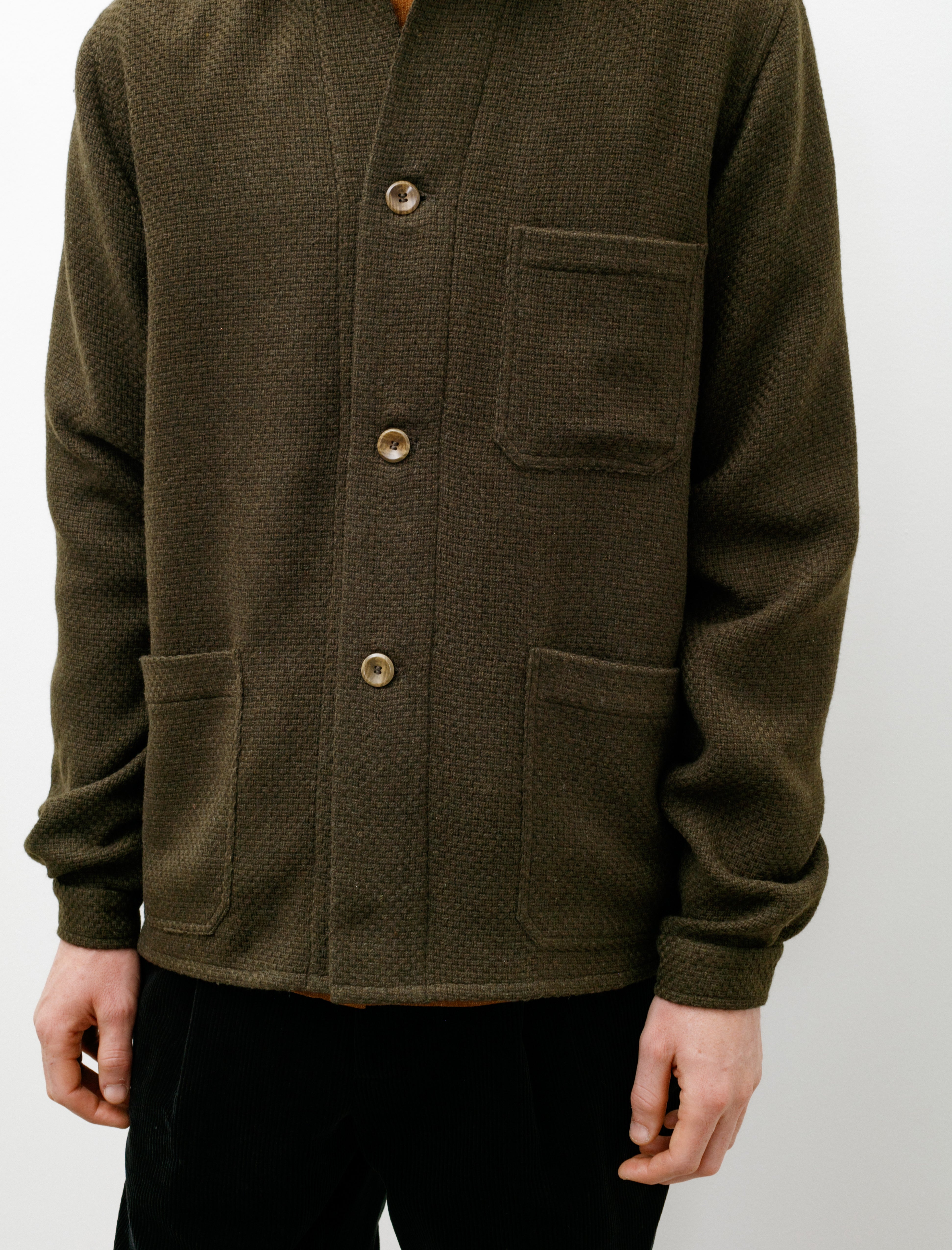Frank Leder Three Pocket Shirt Jacket Wool Loden Green – Neighbour