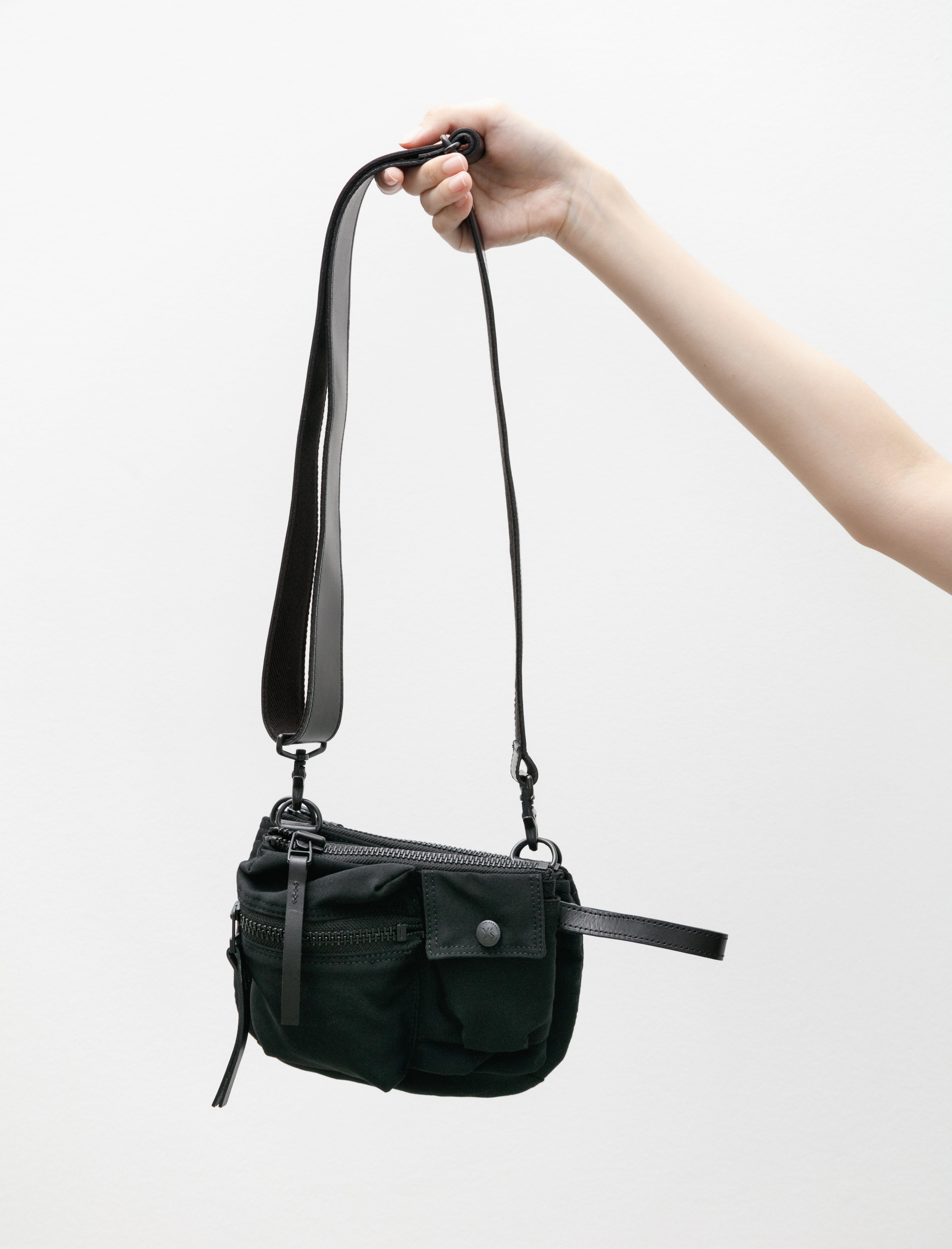 Y's by Yohji Yamamoto Gabardine Double Pouch Black