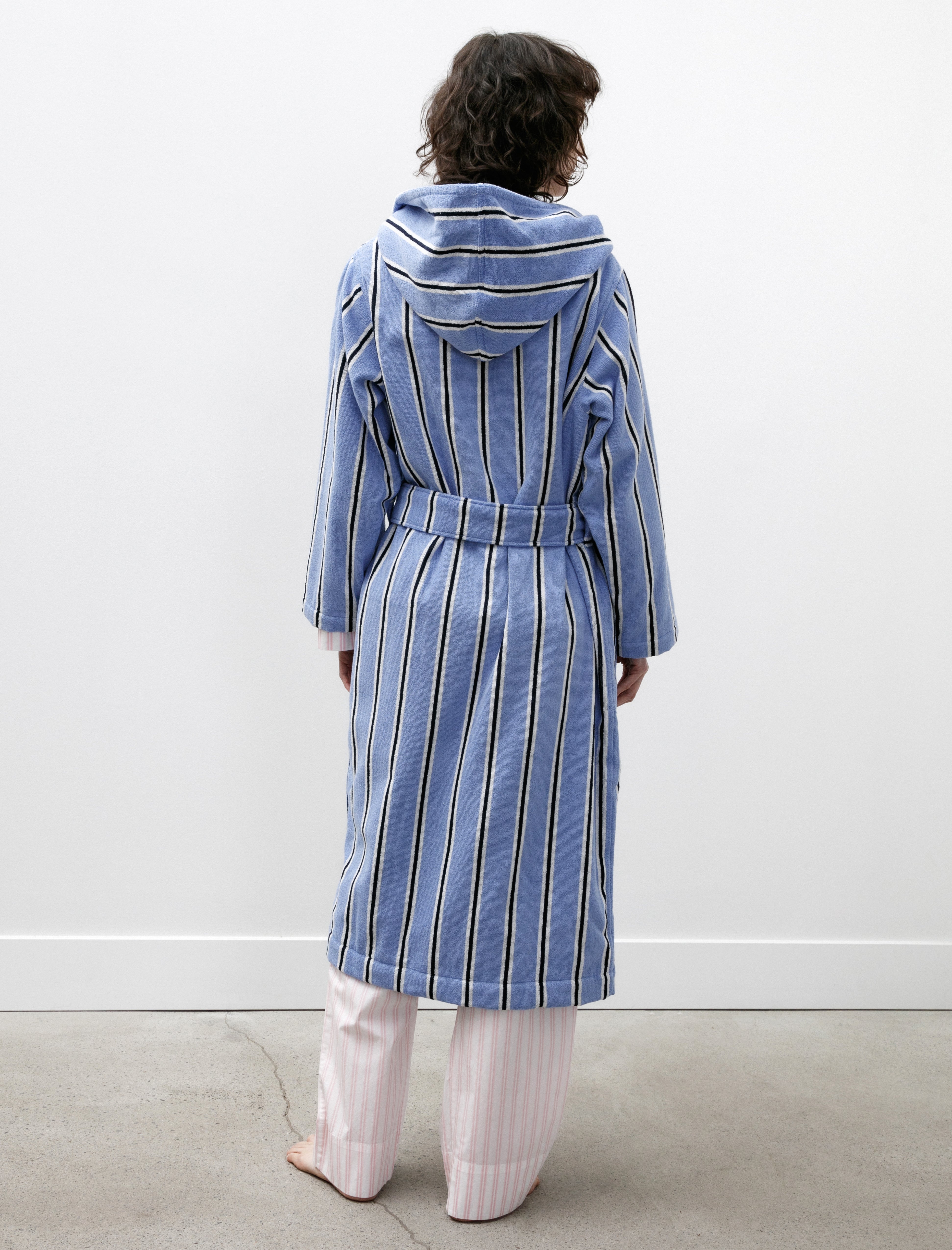 Tekla Hooded Bathrobe Bassett Stripes