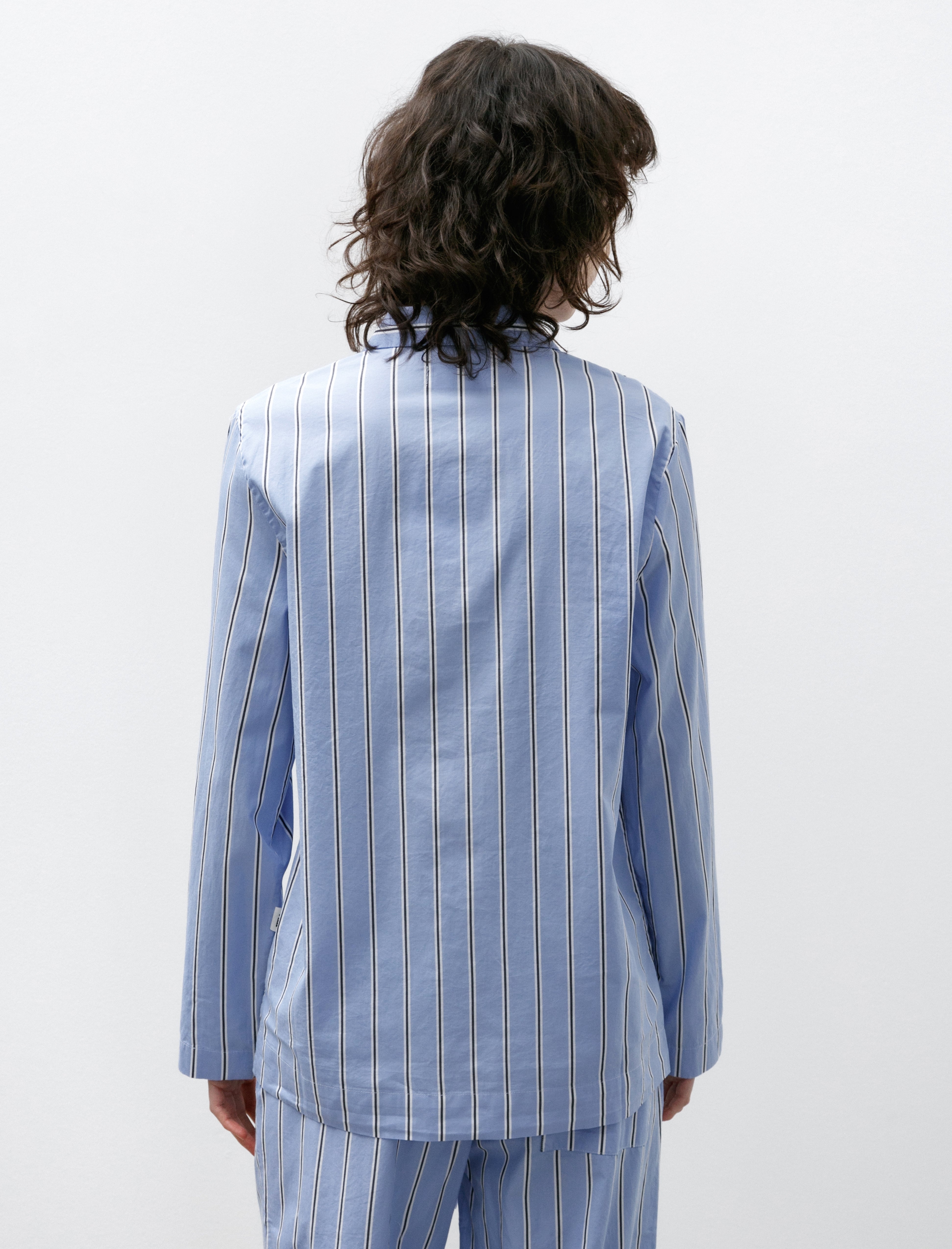 Tekla Poplin Pyjama Shirt Bassett Stripes