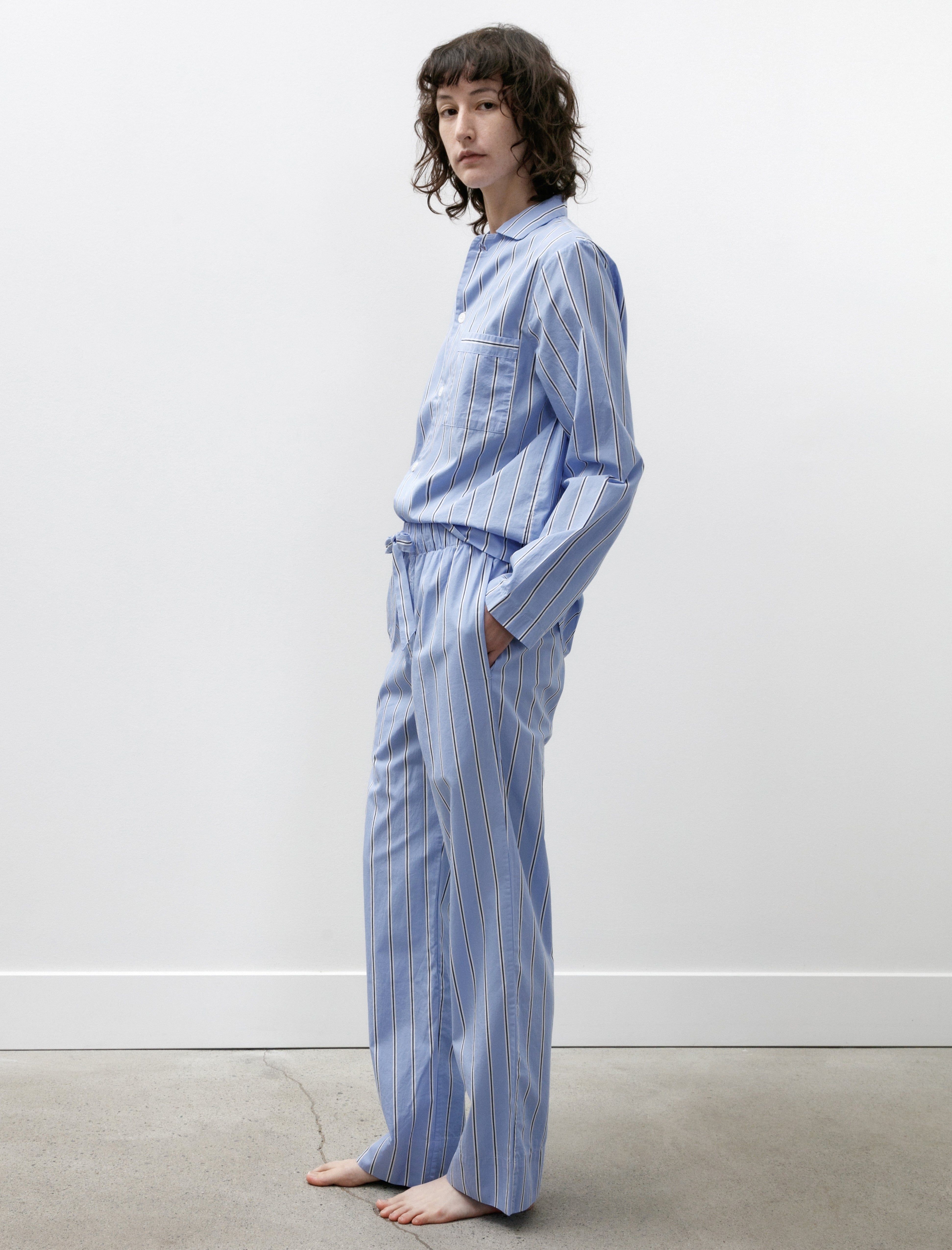 Tekla Poplin Pyjama Bassett Stripes