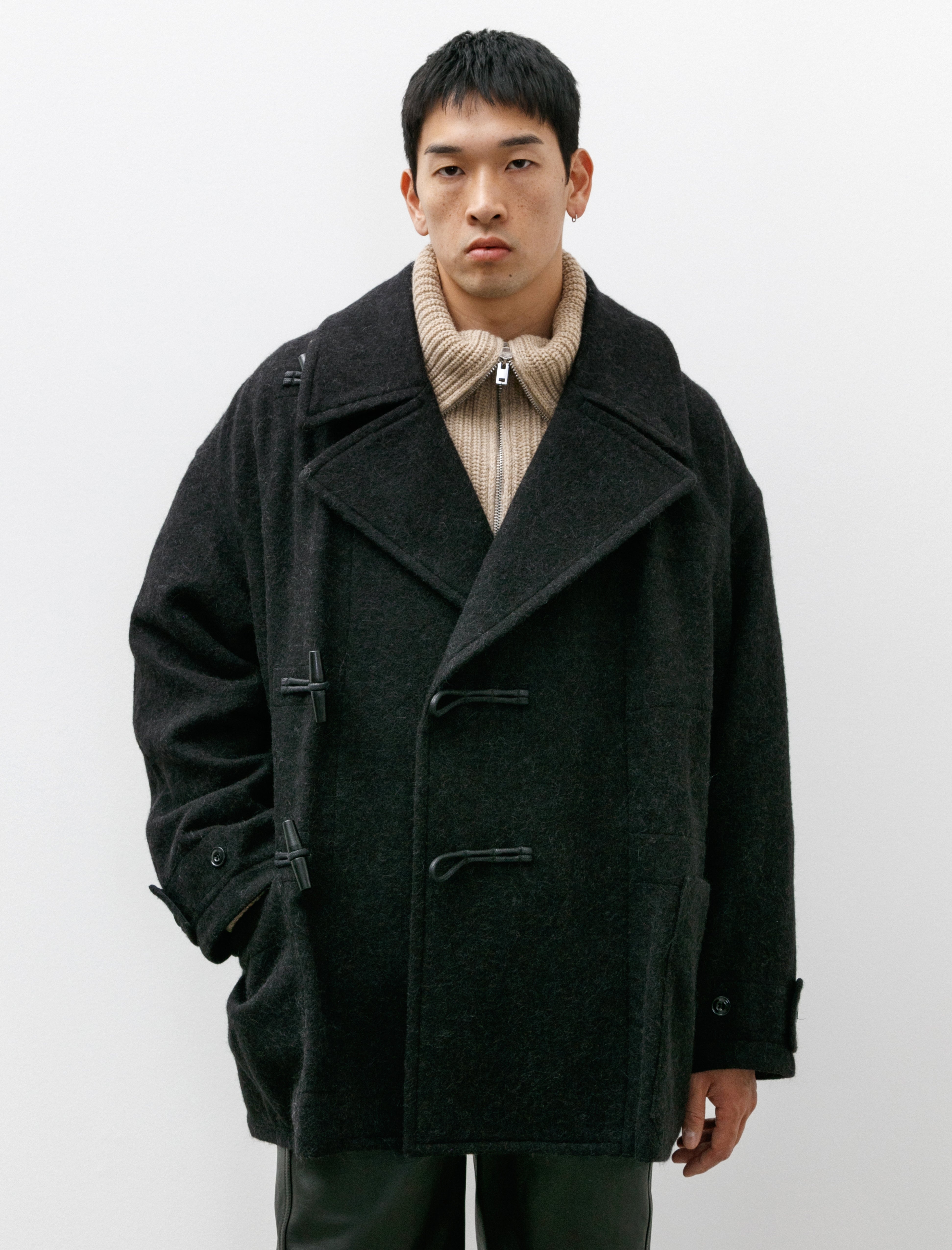 Lemaire Short Duffle Coat Black