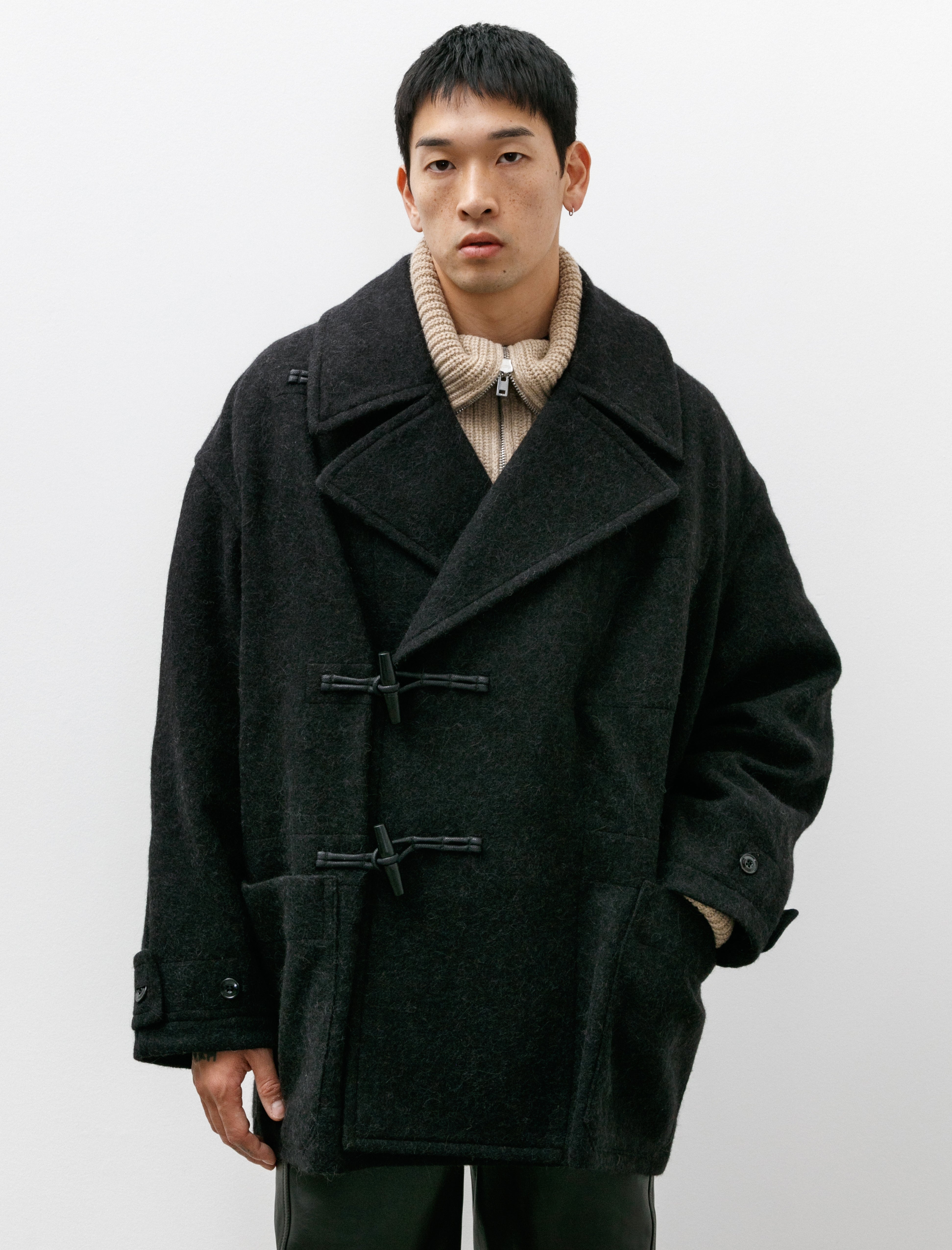 Lemaire Short Duffle Coat Black