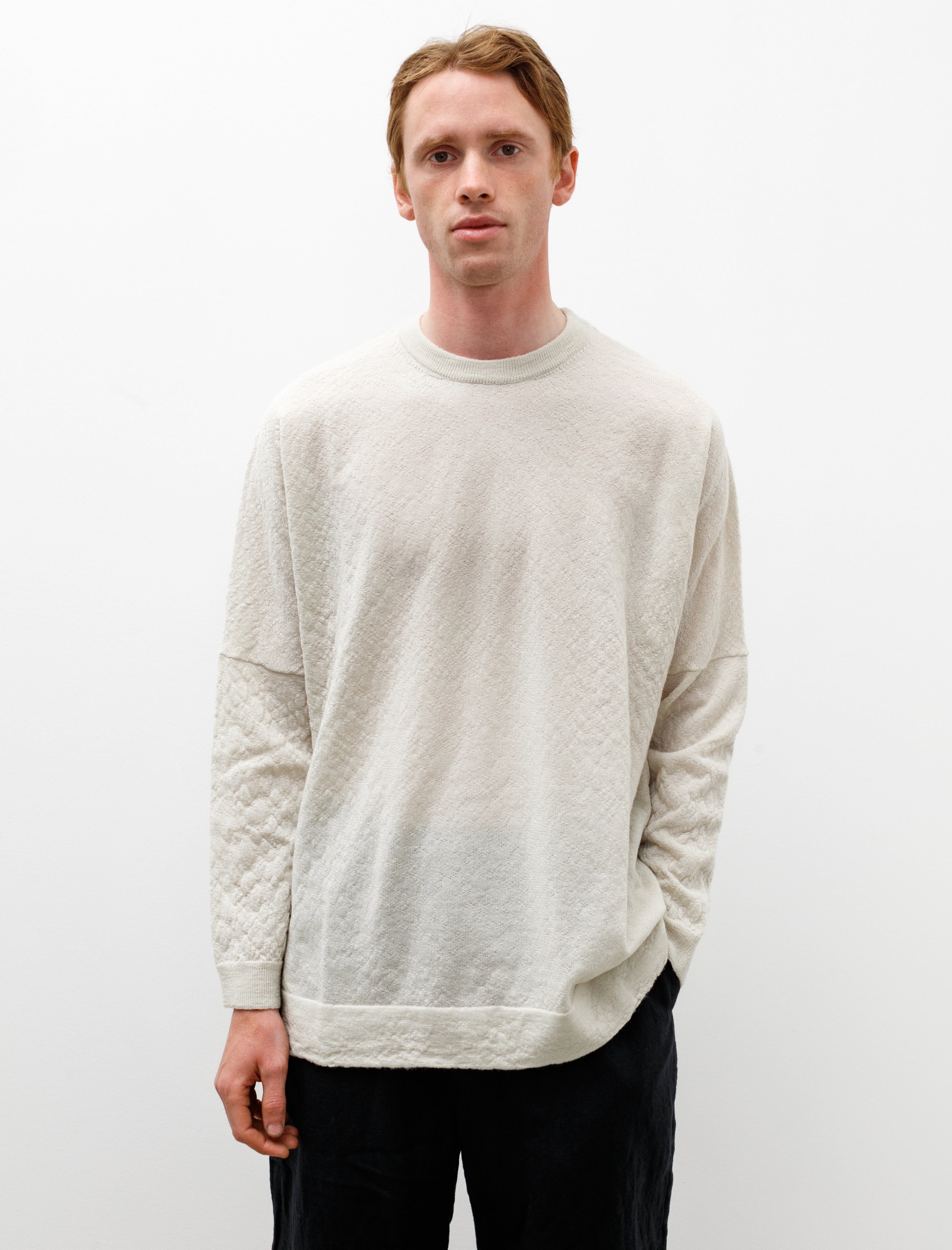 Casey Casey Crew Neck Jumper Dry Wool Concrete