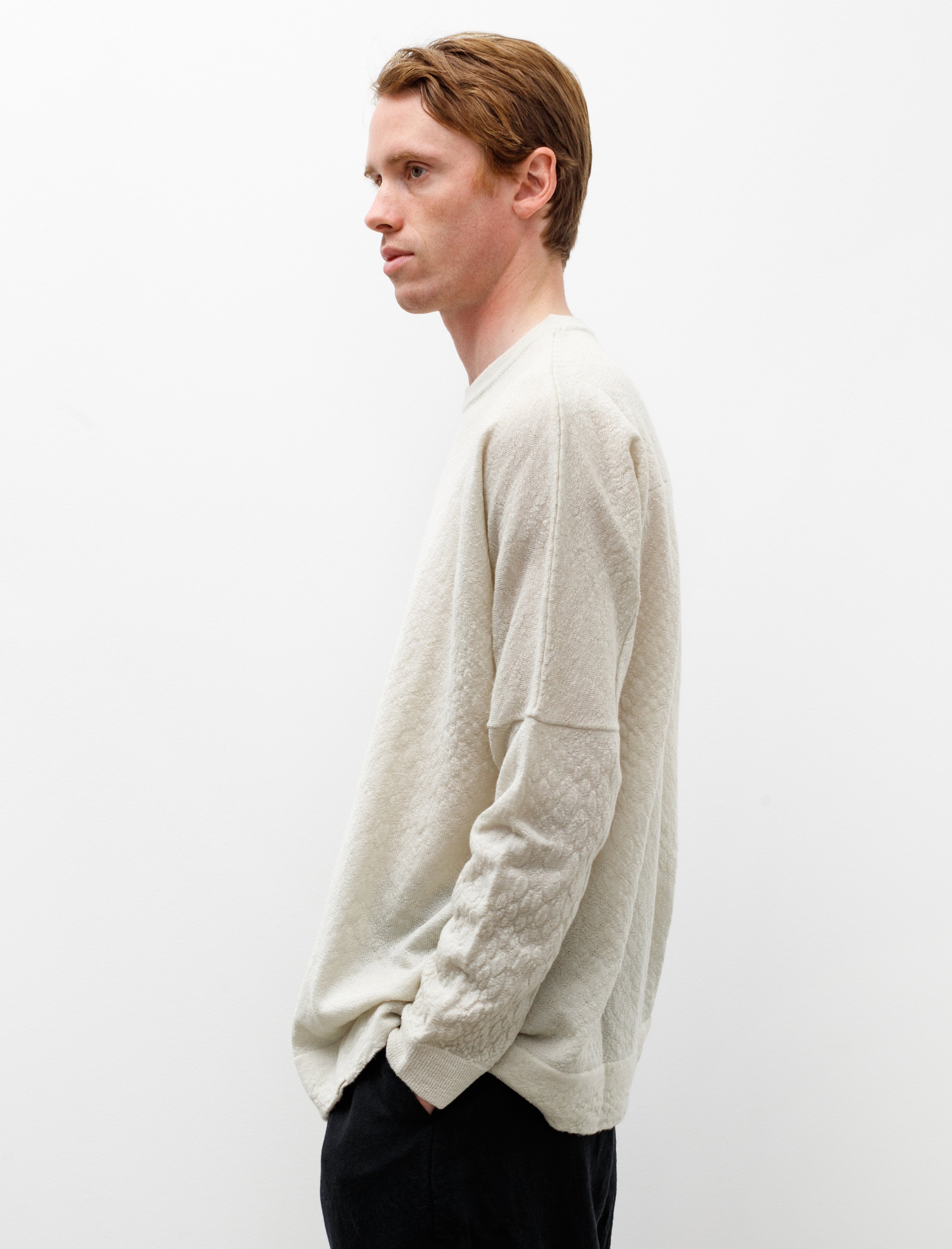 Casey Casey Crew Neck Jumper Dry Wool Concrete