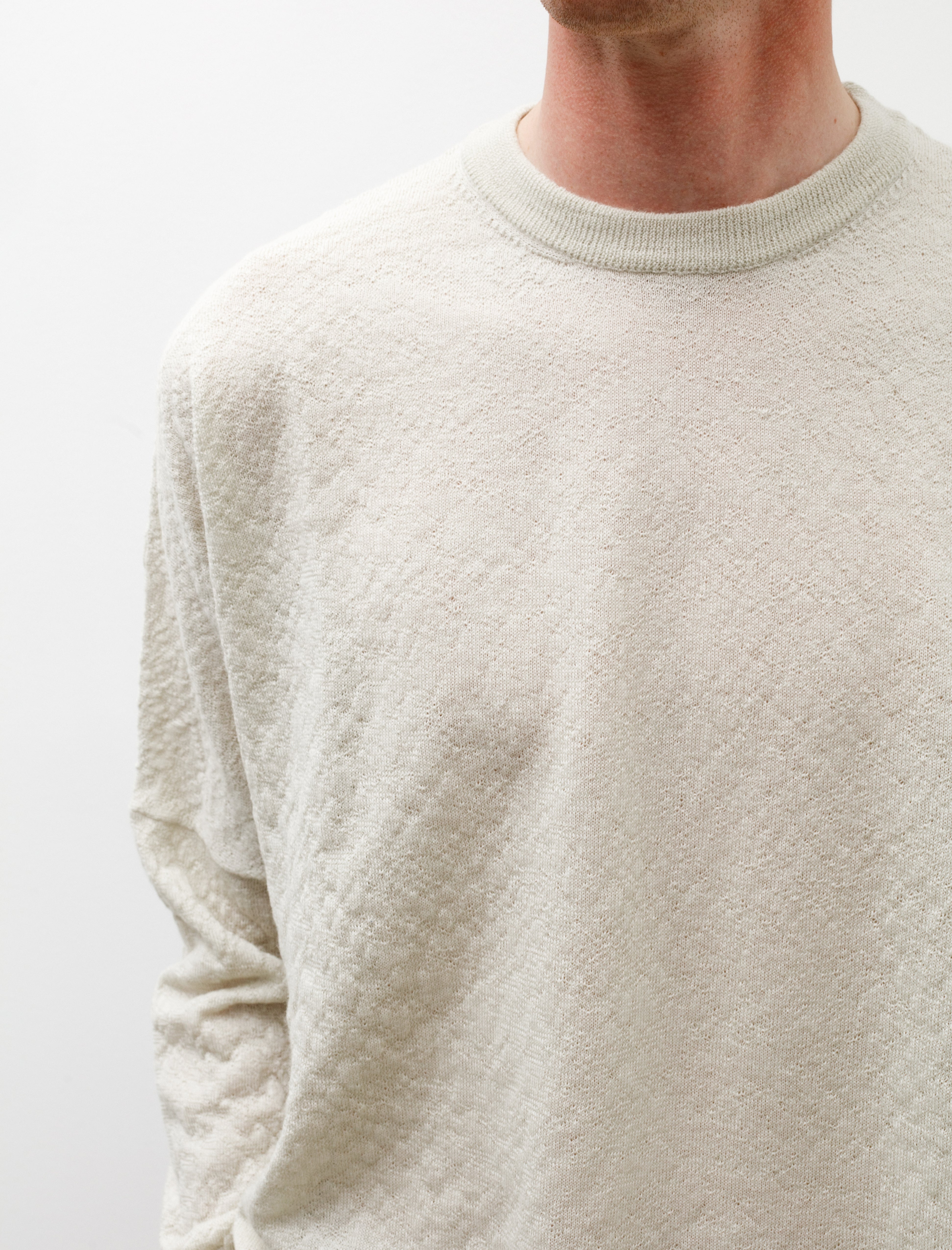 Casey Casey Crew Neck Jumper Dry Wool Concrete