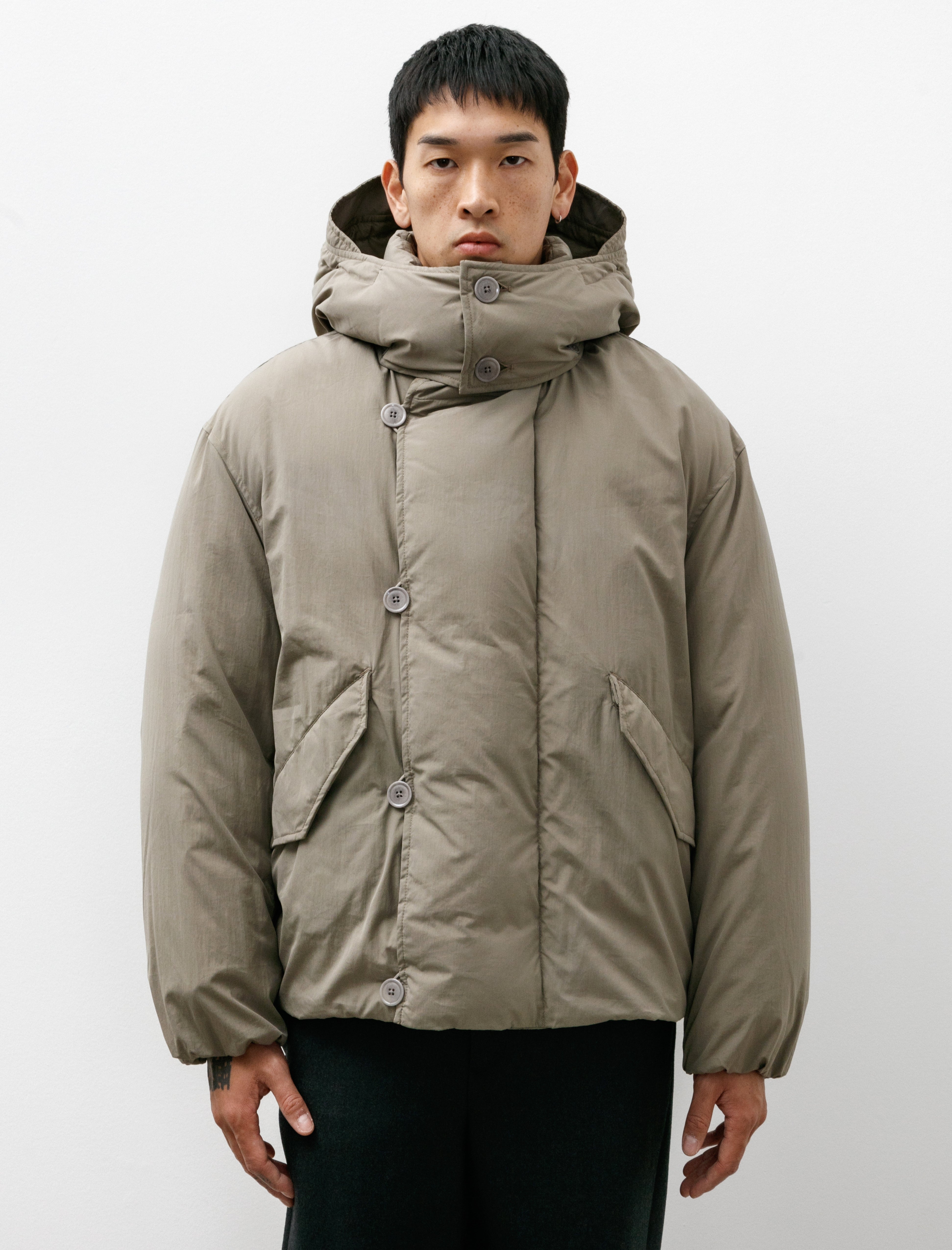 Lemaire Hooded Puffer Blouson Desert Sage