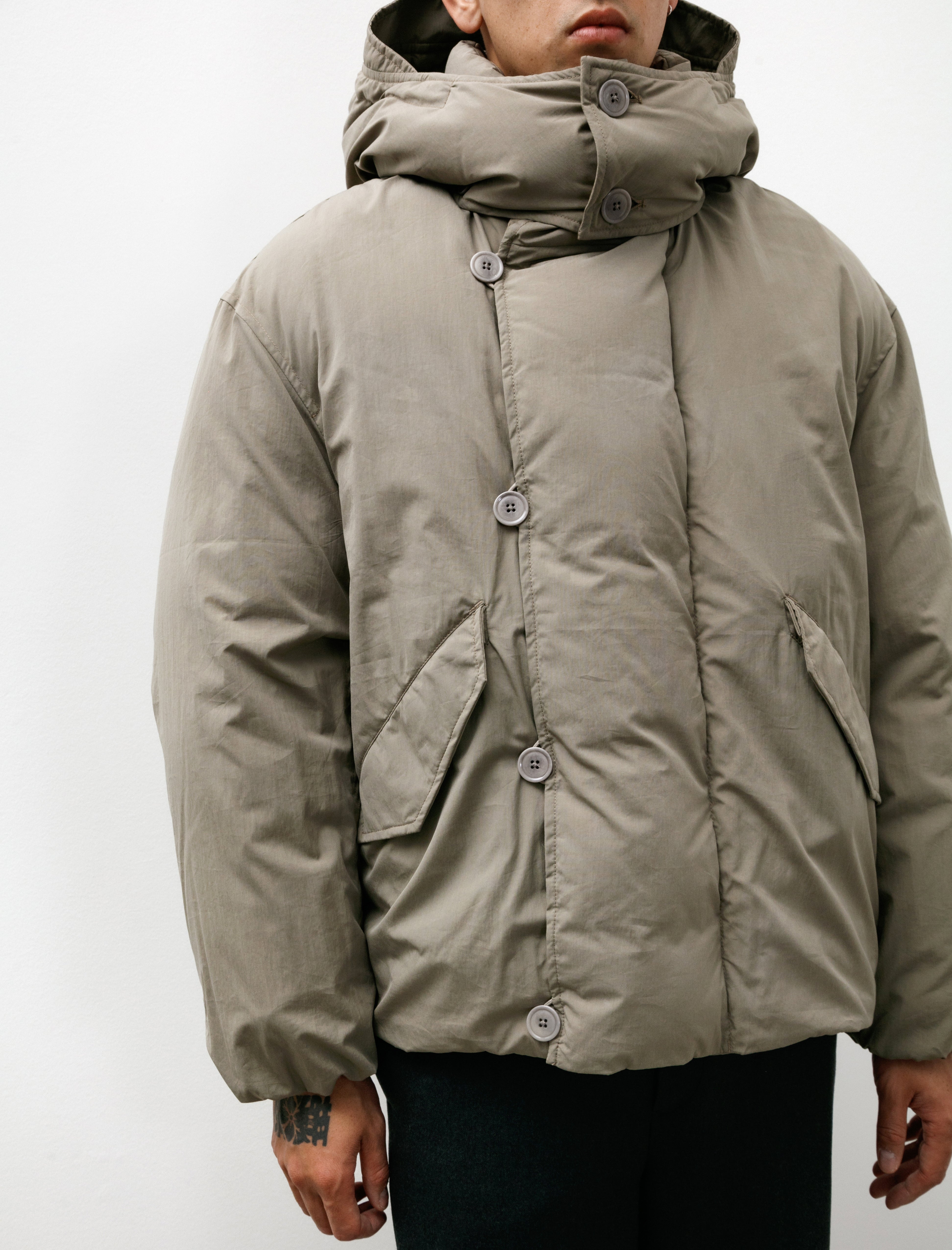 Lemaire Hooded Puffer Blouson Desert Sage