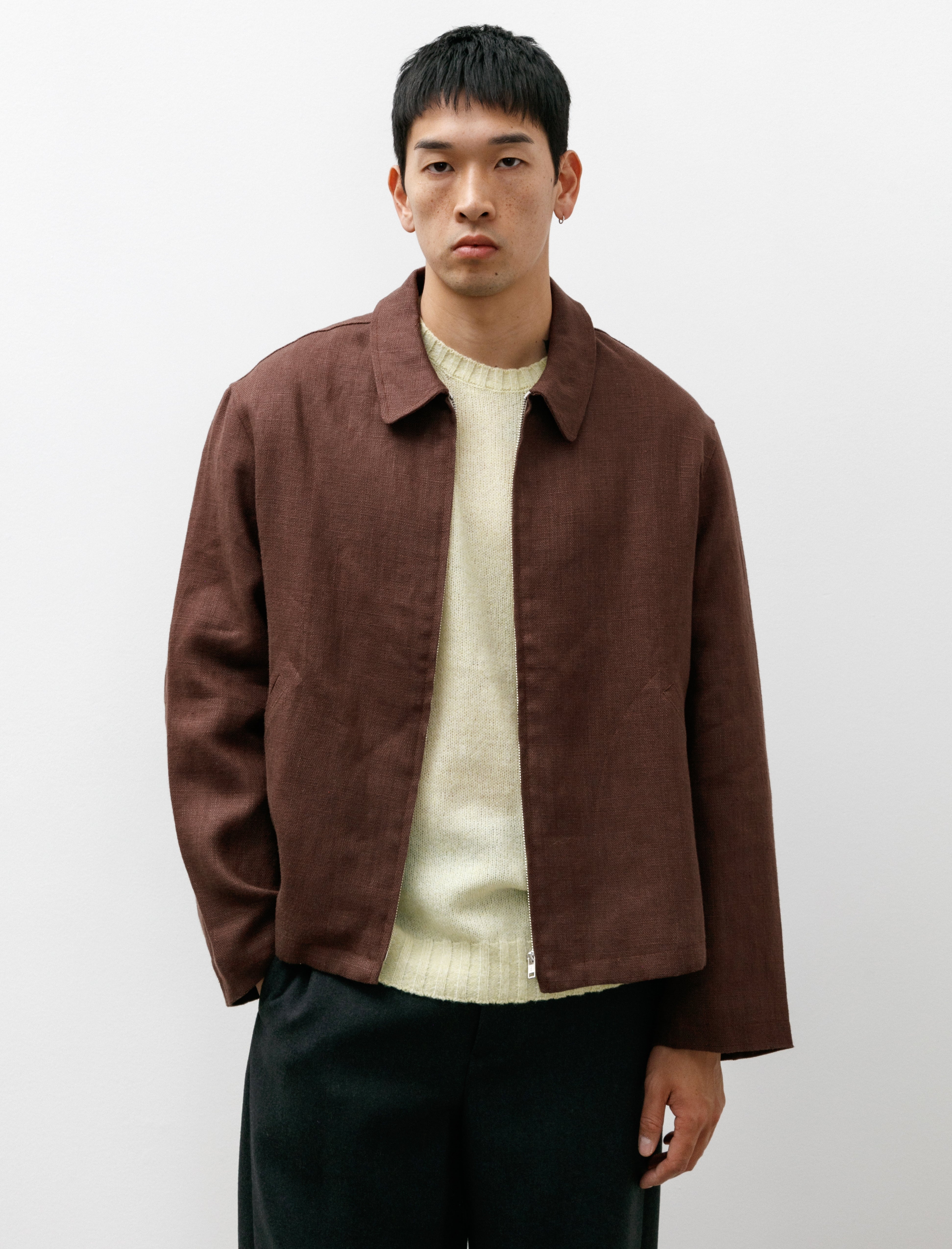 James Coward Site Jacket Belgian Linen Chestnut