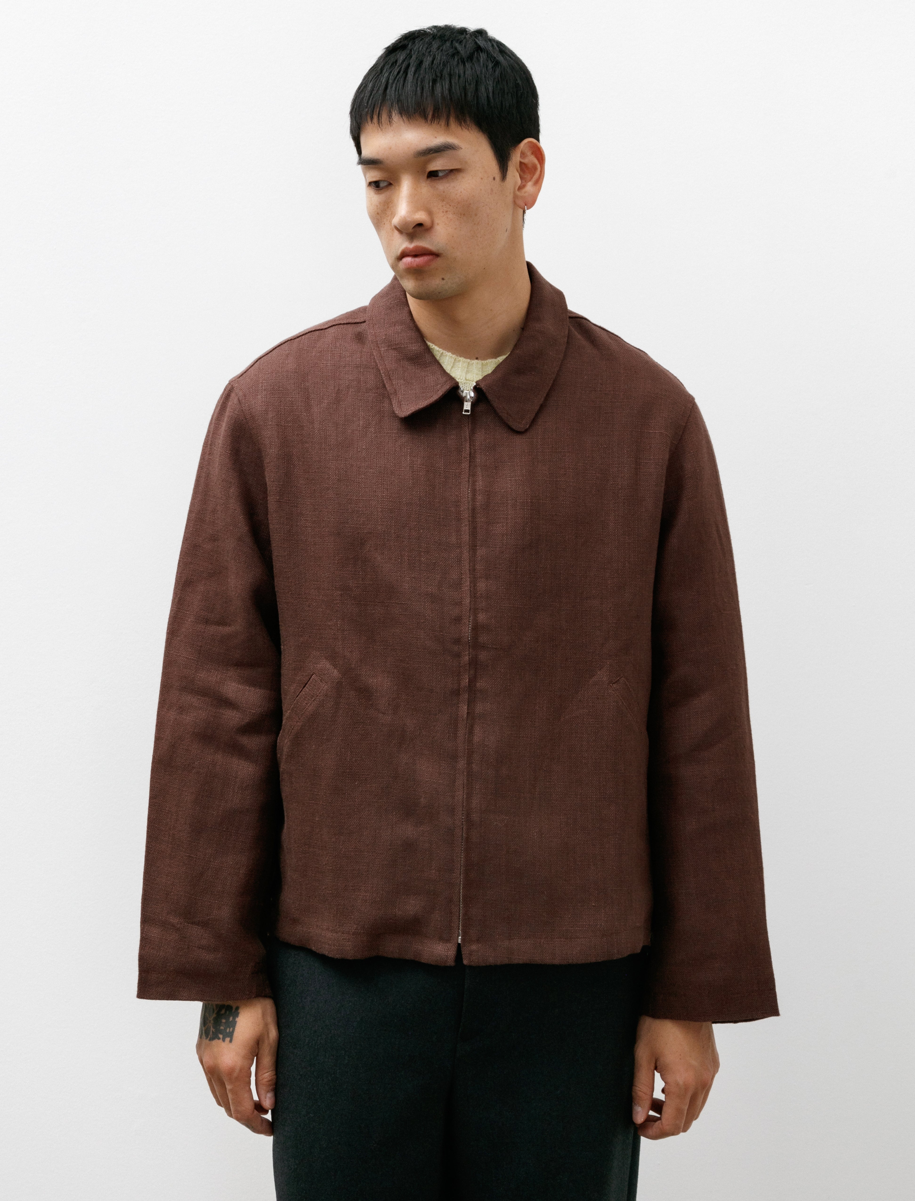 James Coward Site Jacket Belgian Linen Chestnut