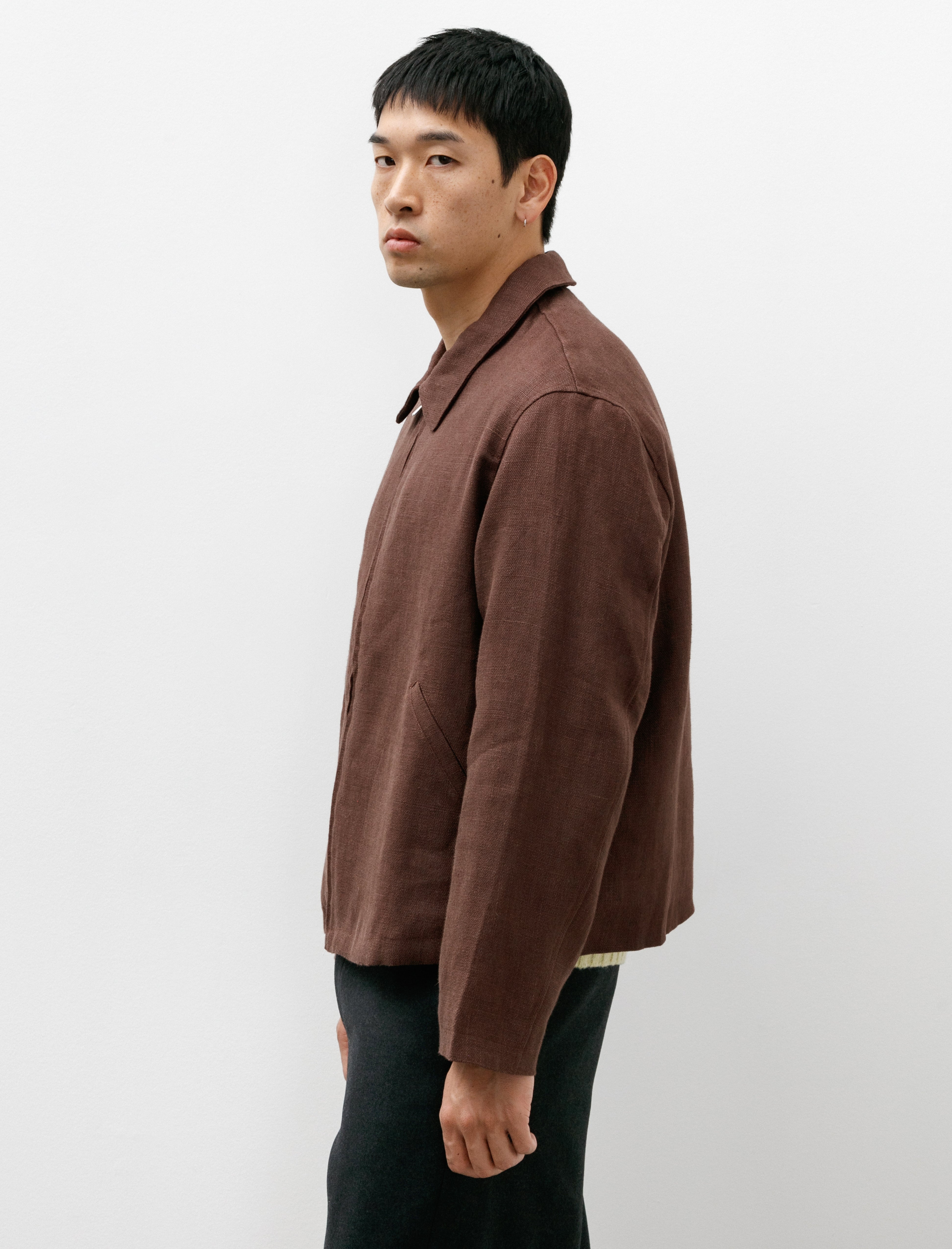 James Coward Site Jacket Belgian Linen Chestnut