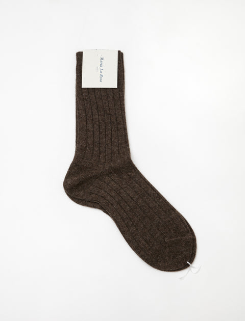 Maria La Rosa Yak Wool Socks Dark Brown