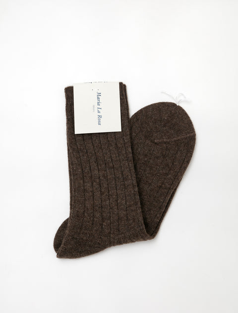 Maria La Rosa Yak Wool Socks Dark Brown