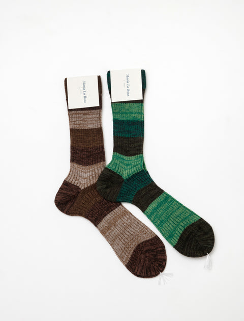 Maria La Rosa Earth Toned Striped Socks