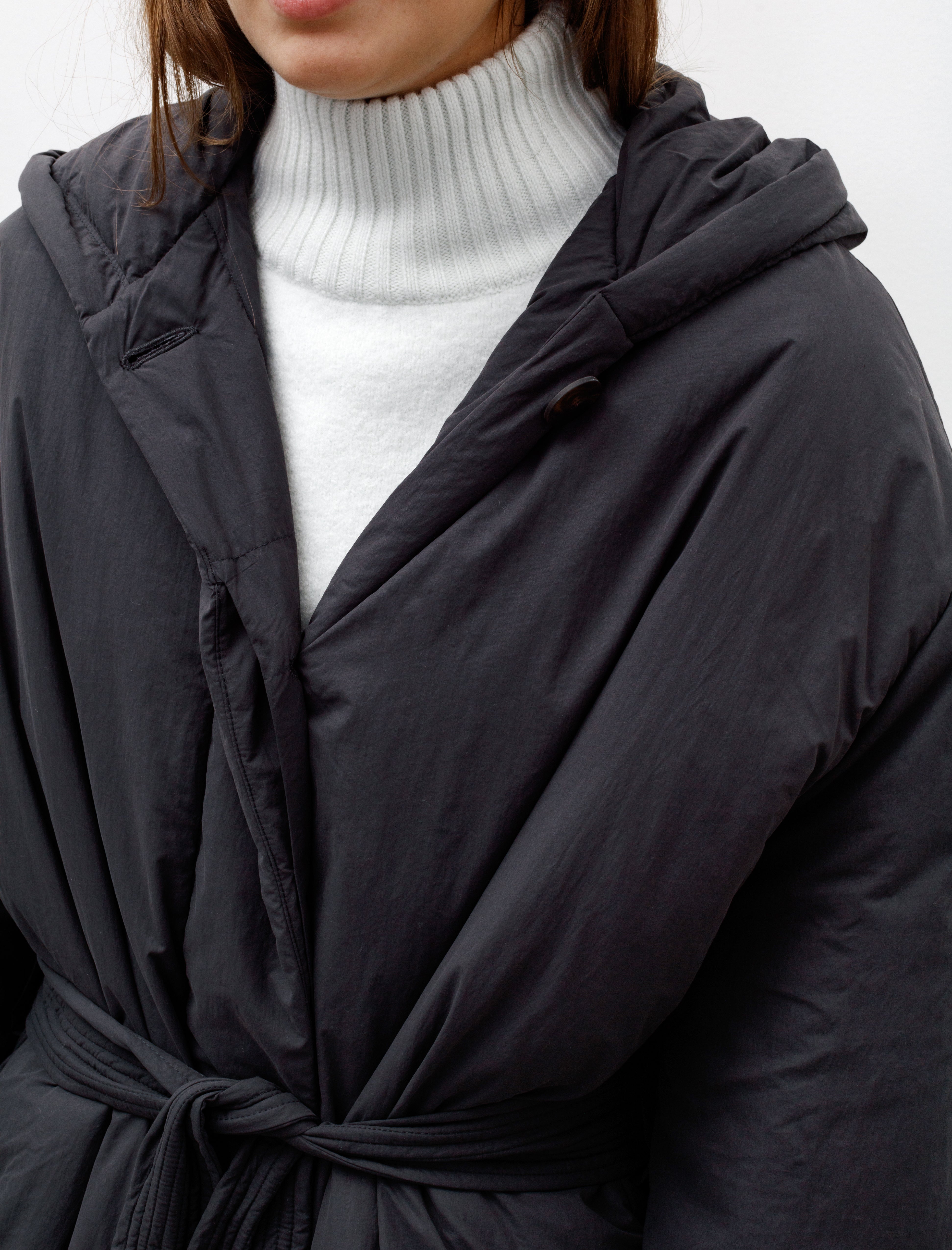 Studio Nicholson Kariba Belted Wrap Puffer Coat Black