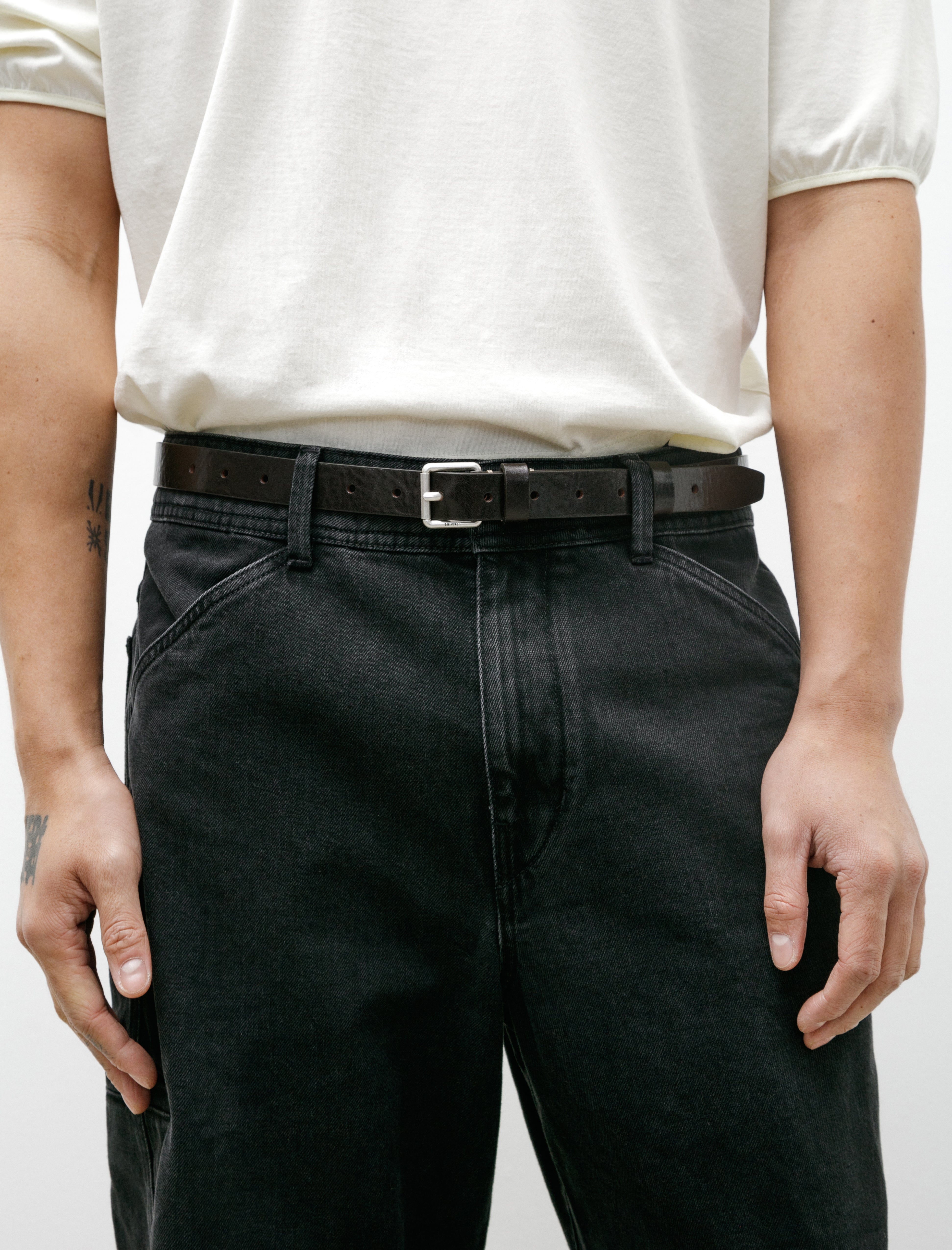 Lemaire Reversed Belt 25 Dark Brown 