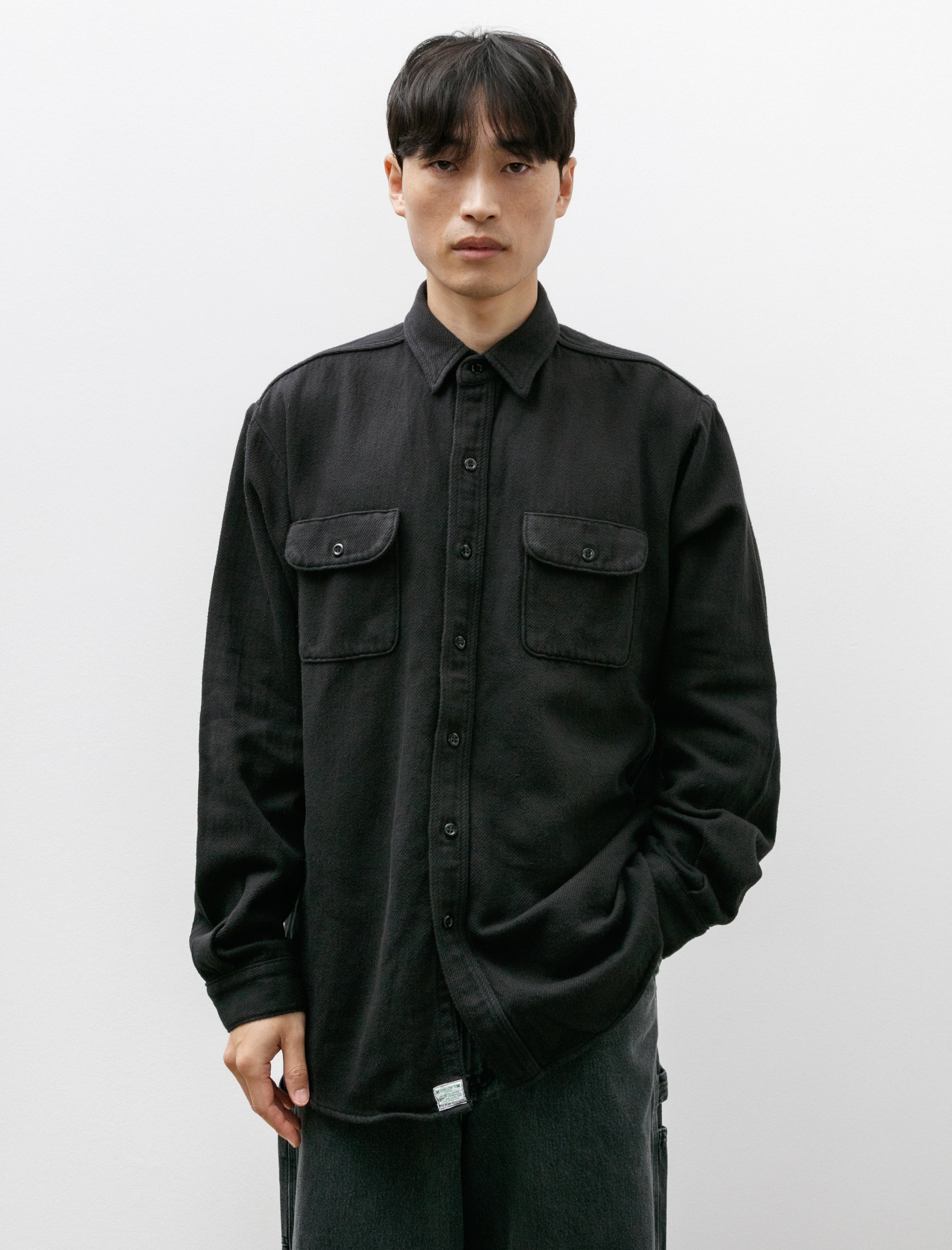 orSlow Vintage Fit Black Flannel Shirt