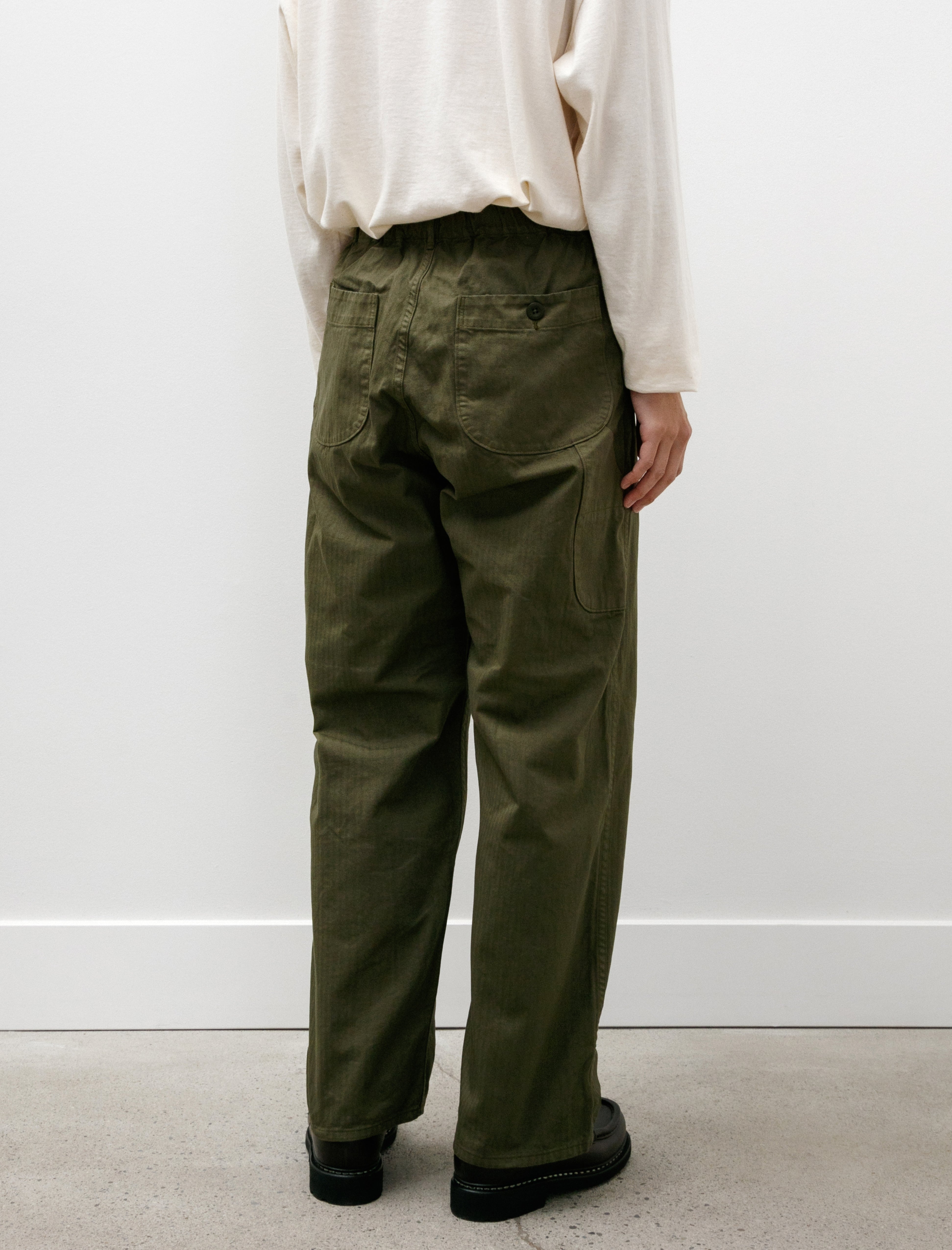 orSlow Wide Fit French Work Pants Army Green