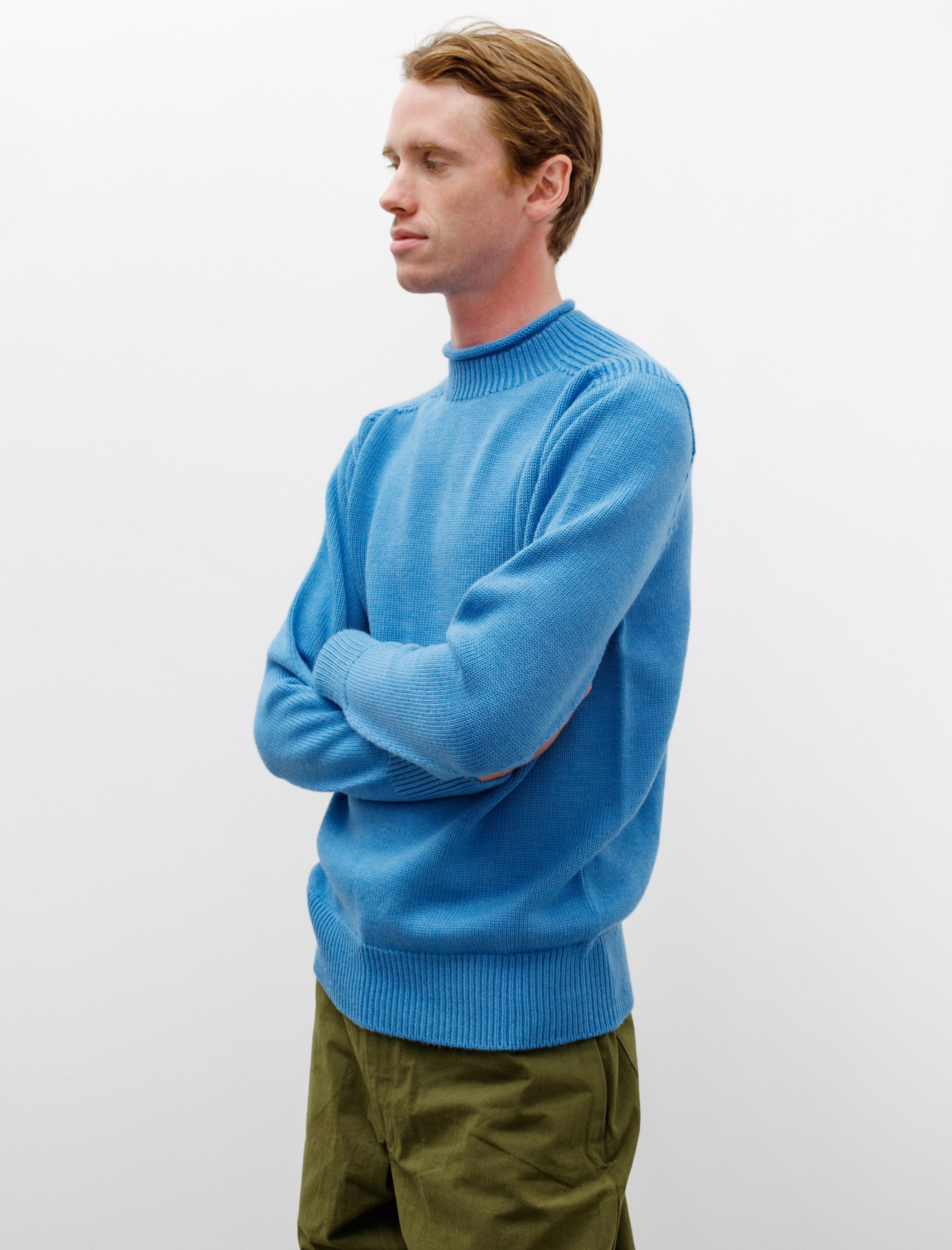 Sunspel Fisherman Jumper Blue Jean