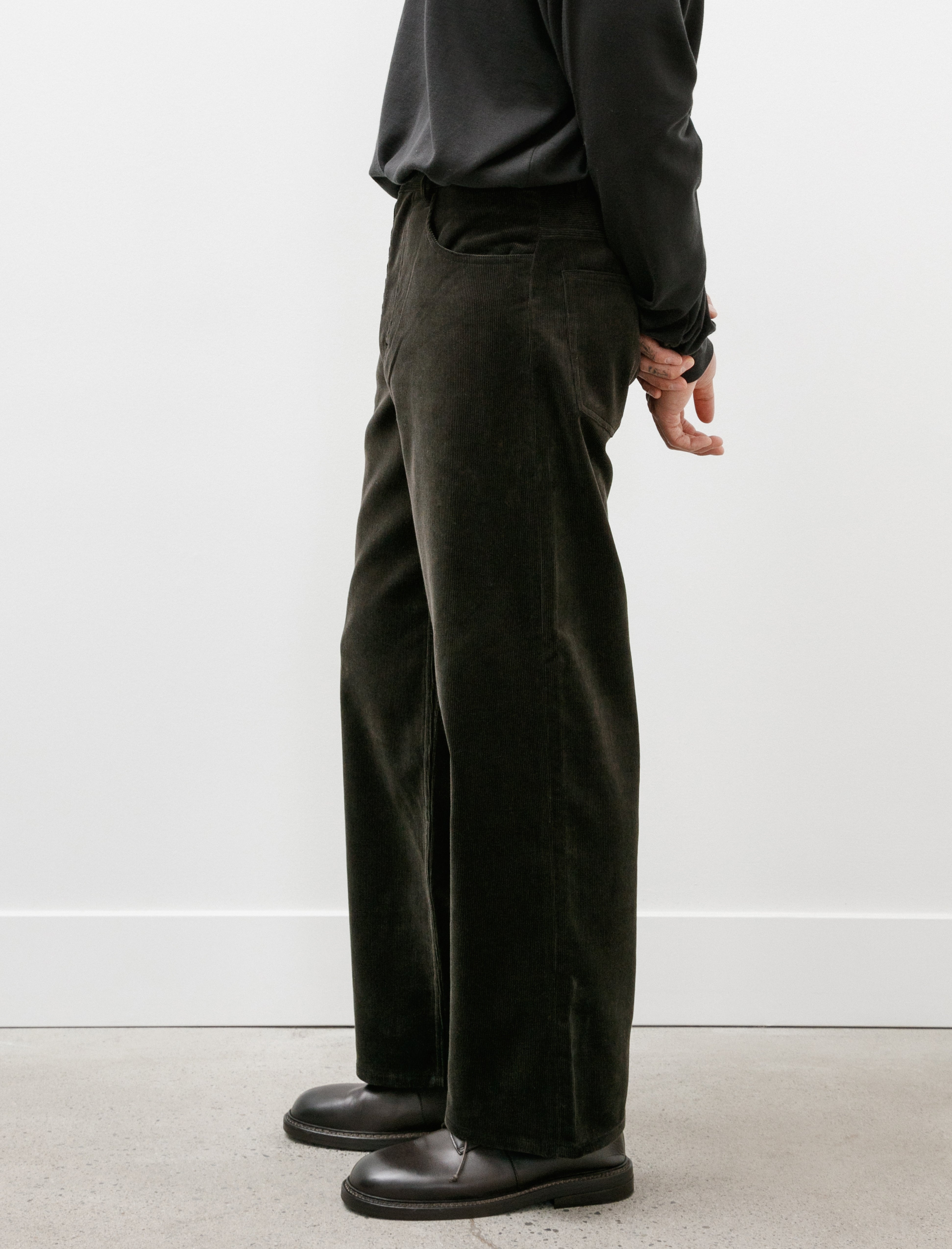 Auralee Finx Corduroy Pants Dark Brown