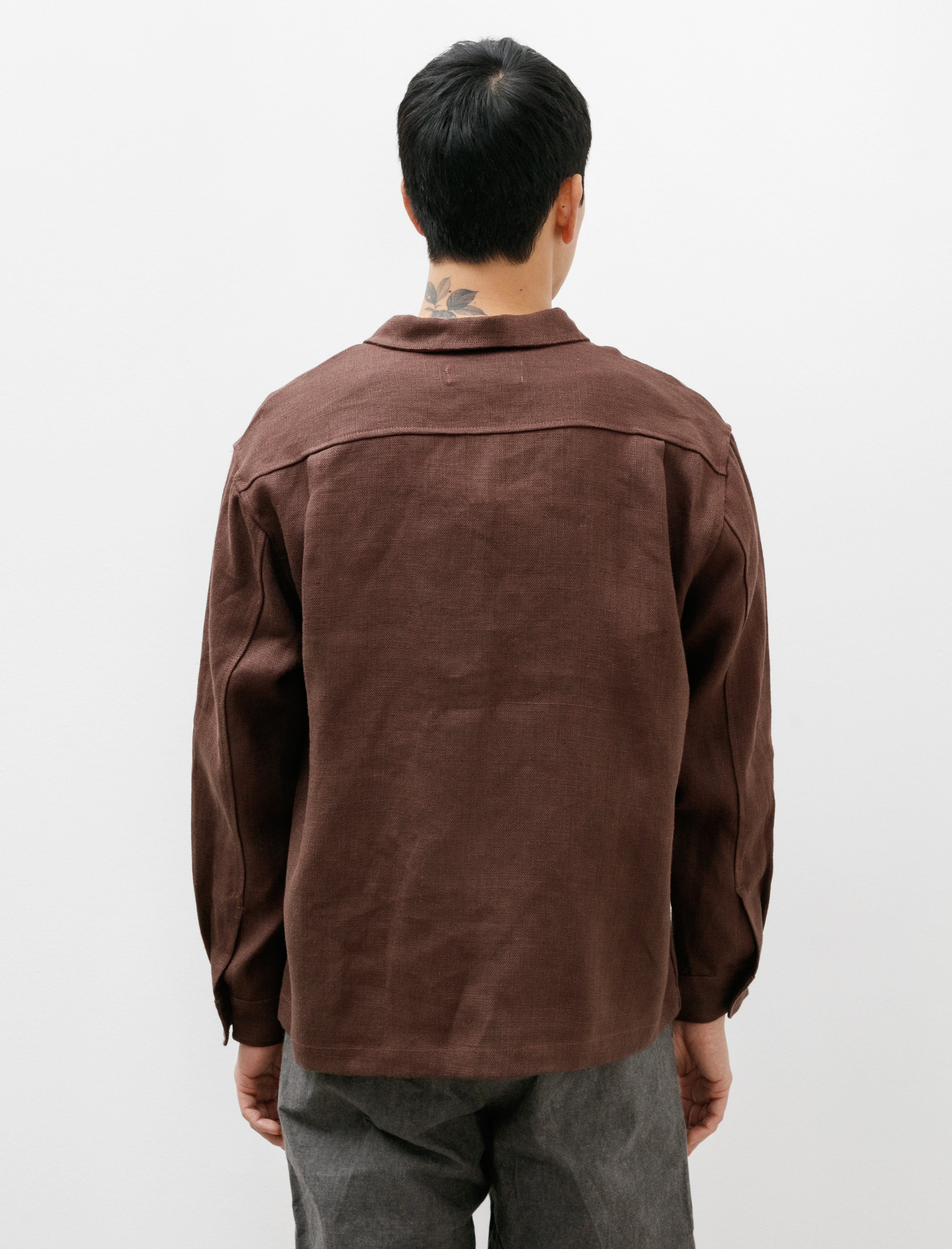 James Coward Travail Shirt Belgian Linen Chestnut