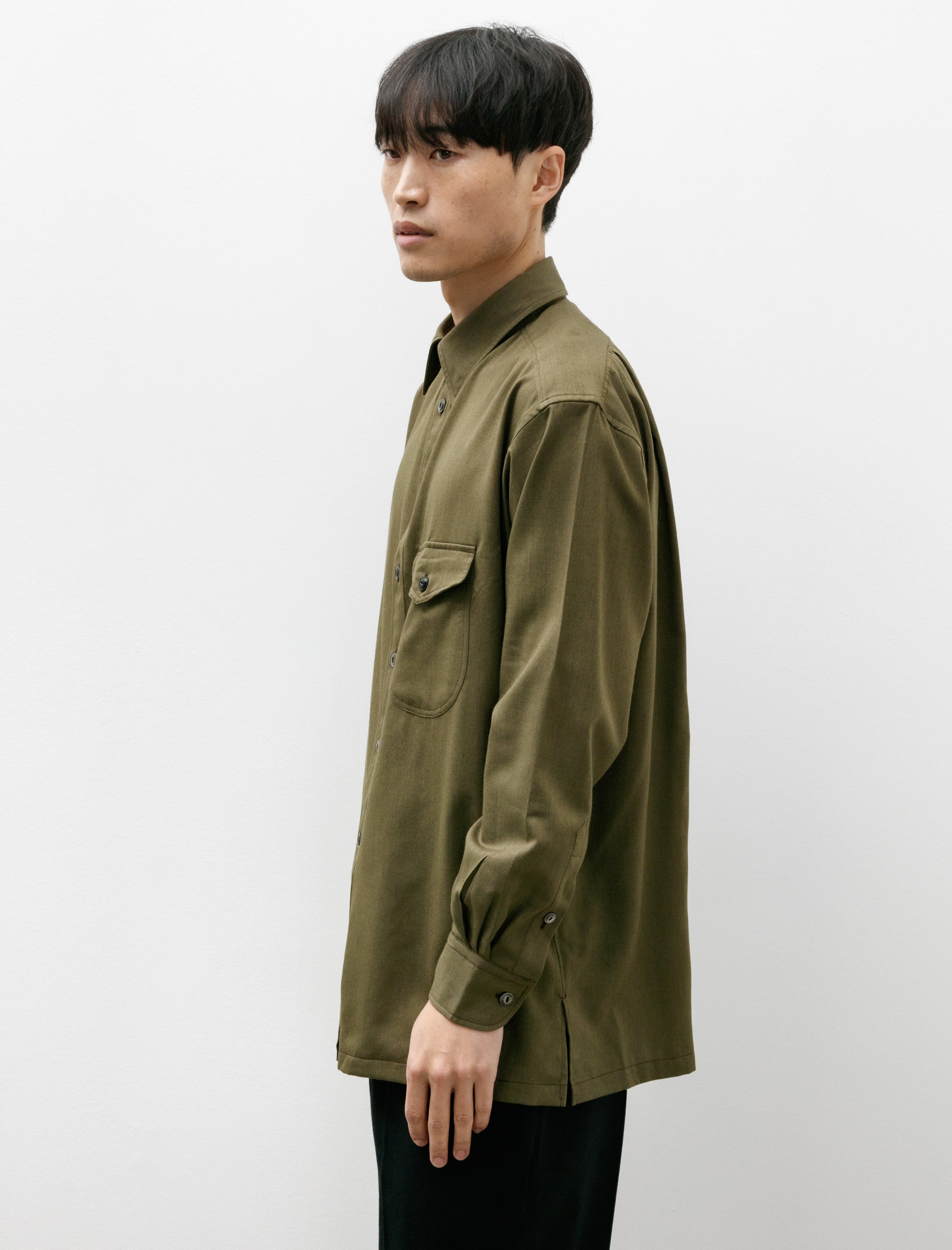 L.E.J Come Up To The Studio Shirt Khaki Green